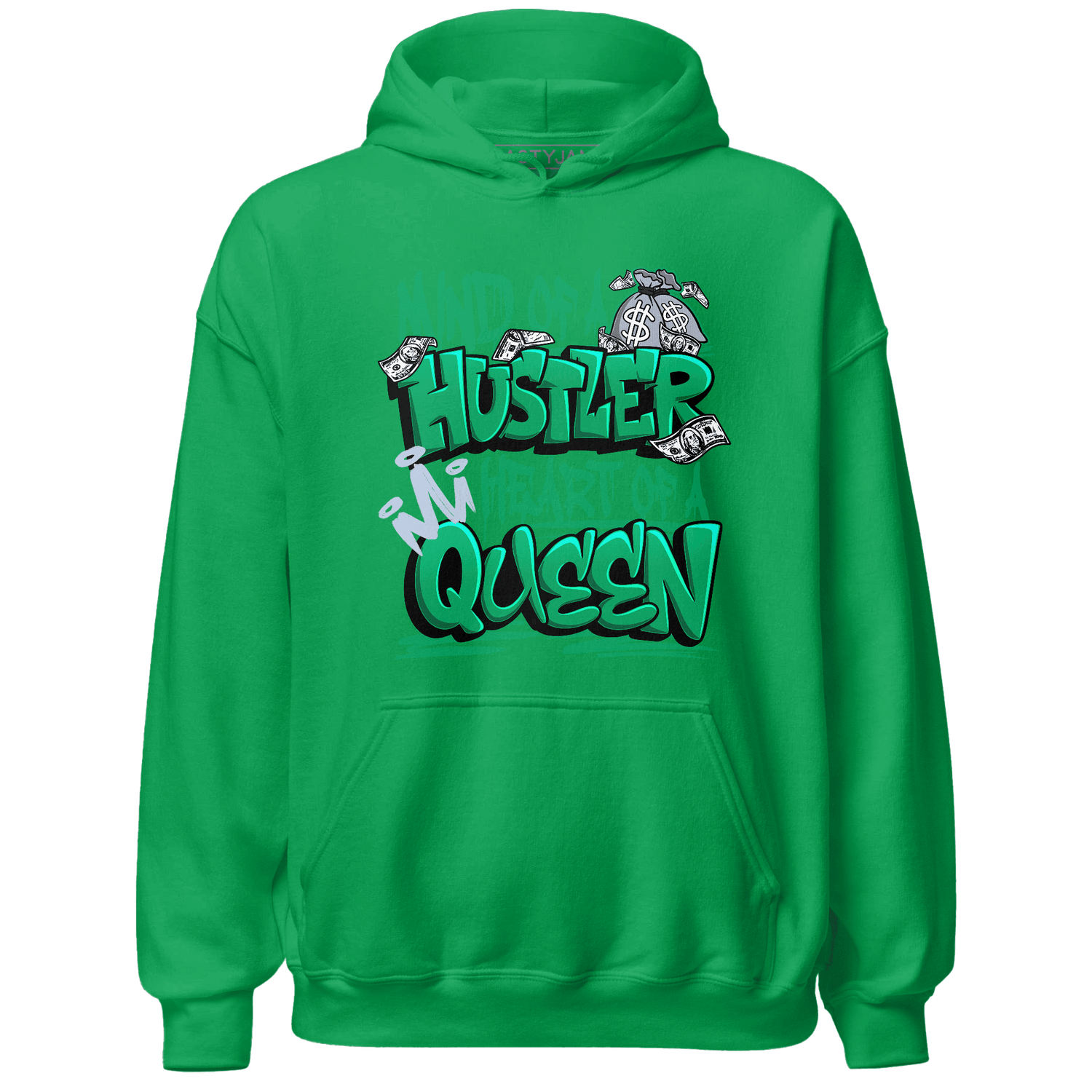 Lucky Green 5s Hoodie Match Hustler Heart Queen - NastyJamz