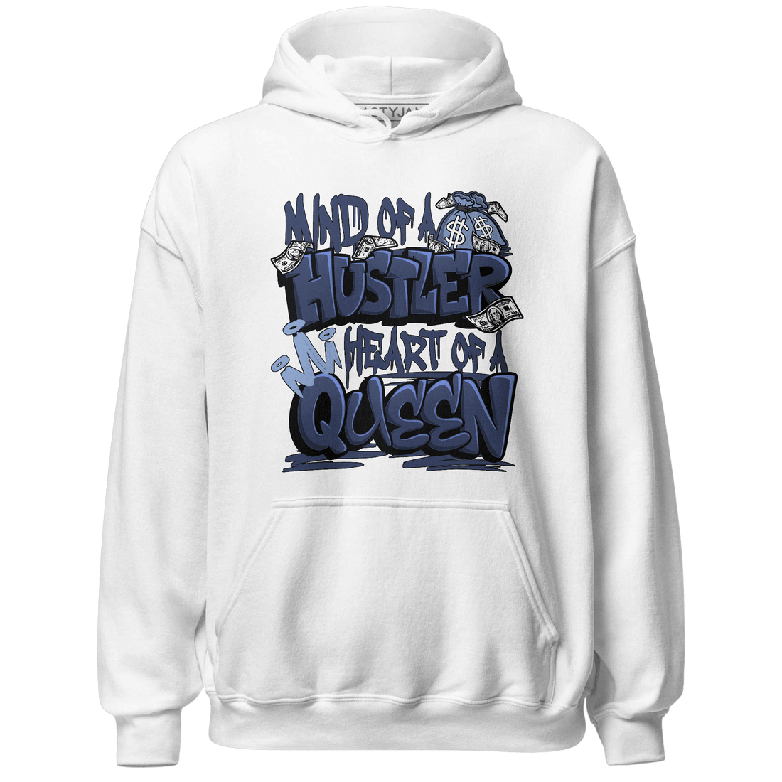 Midnight Navy 5s Hoodie Match Hustler Heart Queen - NastyJamz