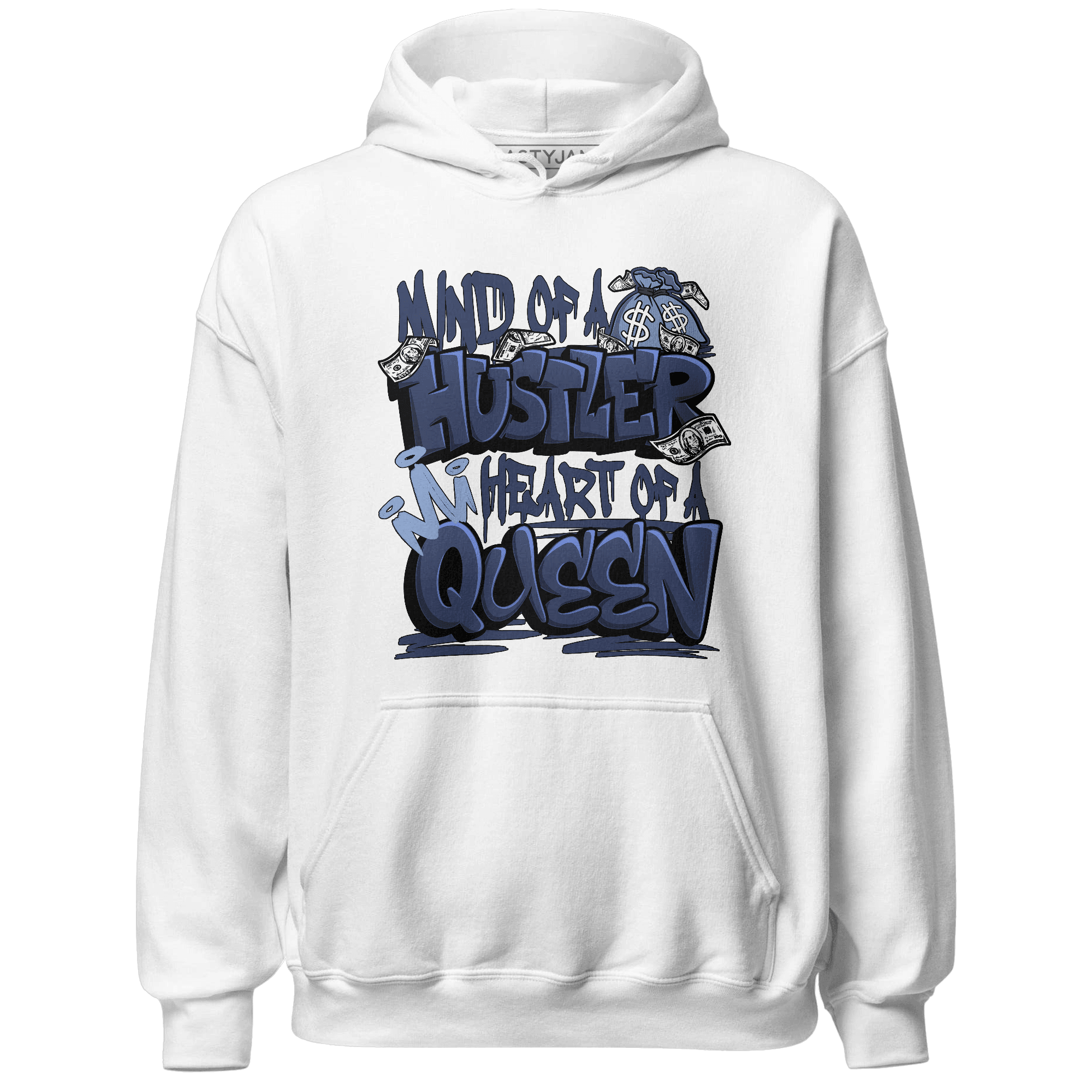 Midnight Navy 5s Hoodie Match Hustler Heart Queen - NastyJamz