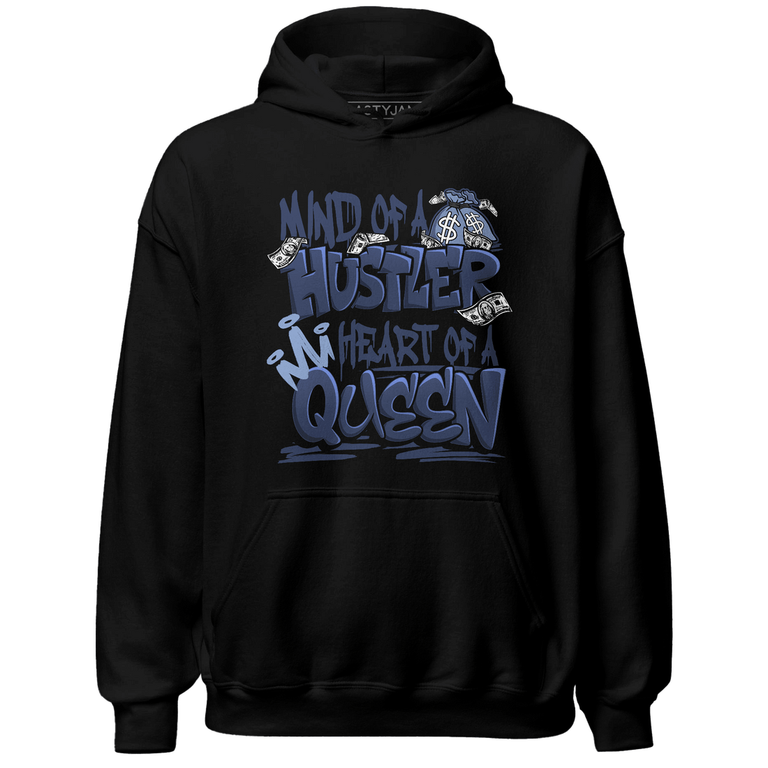 Midnight Navy 5s Hoodie Match Hustler Heart Queen - NastyJamz