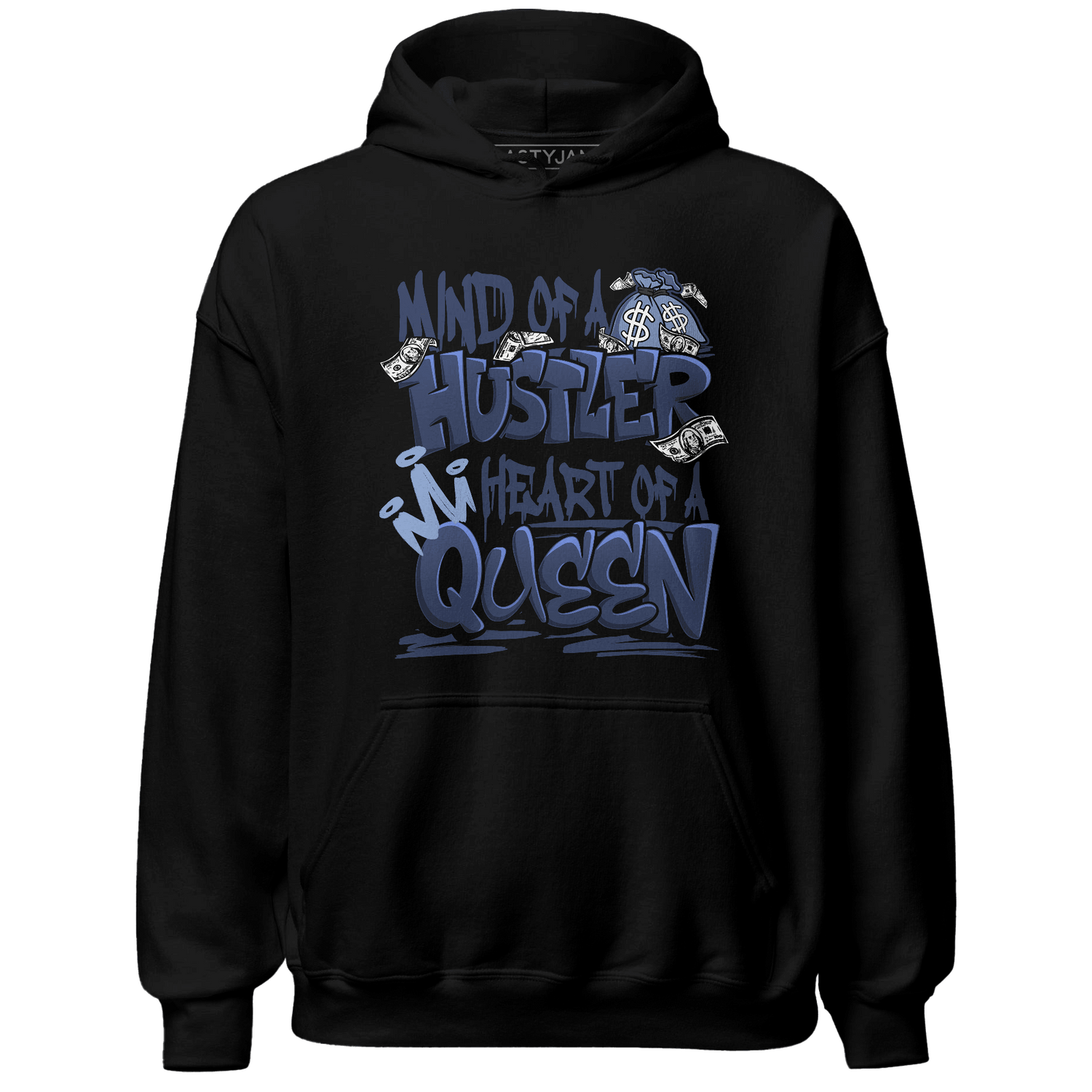 Midnight Navy 5s Hoodie Match Hustler Heart Queen - NastyJamz