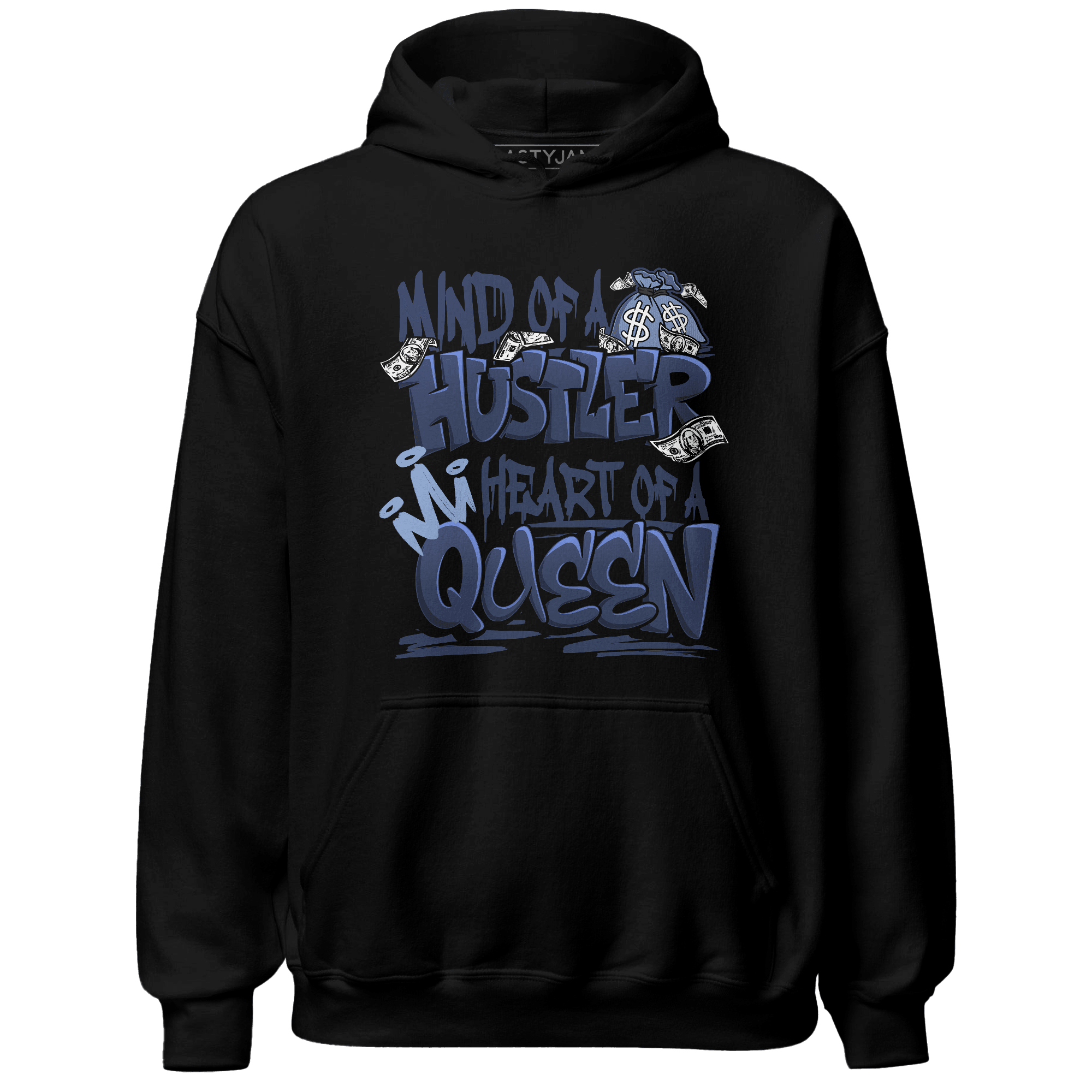 Midnight Navy 5s Hoodie Match Hustler Heart Queen - NastyJamz