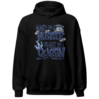 Midnight Navy 5s Hoodie Match Hustler Heart Queen - NastyJamz