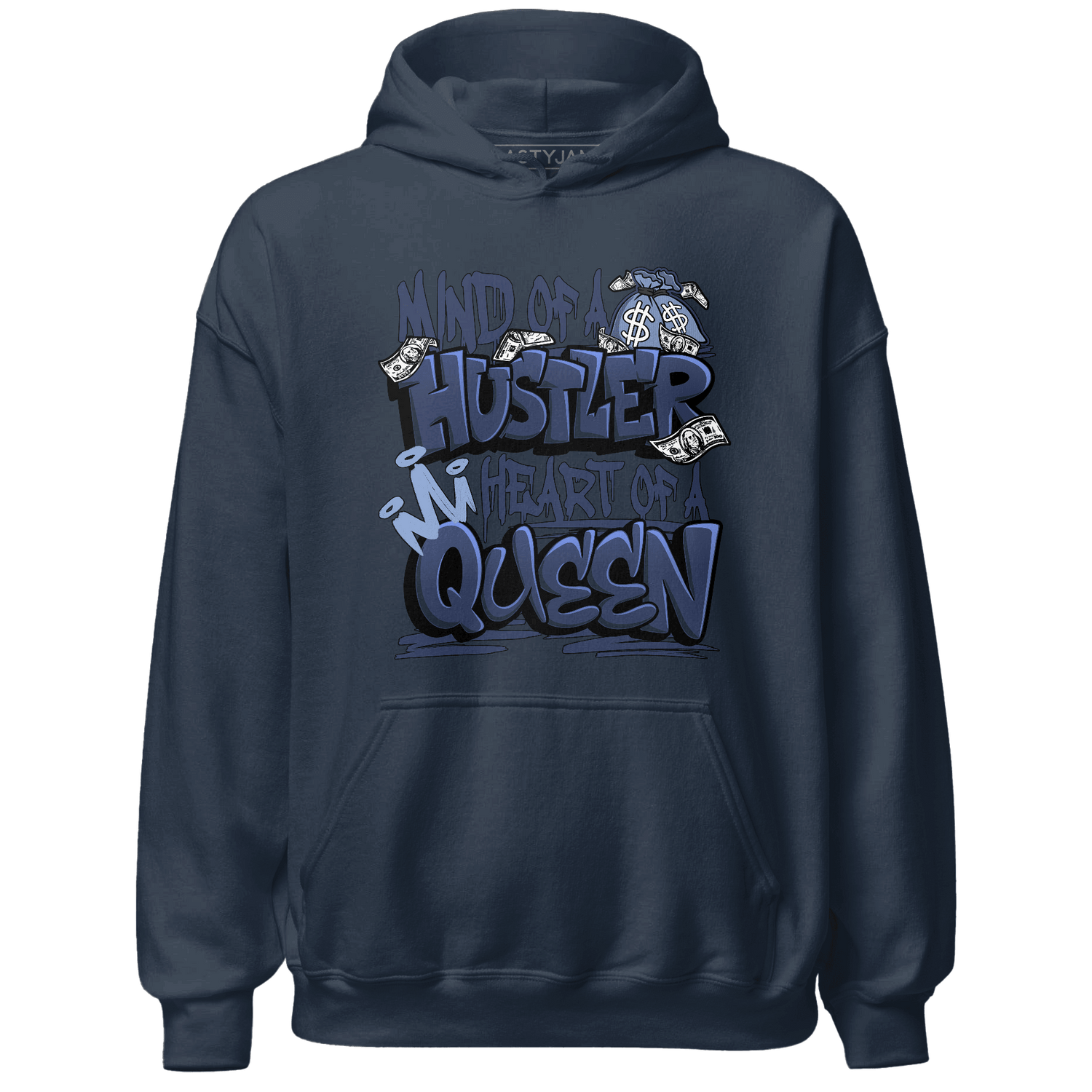 Midnight Navy 5s Hoodie Match Hustler Heart Queen - NastyJamz