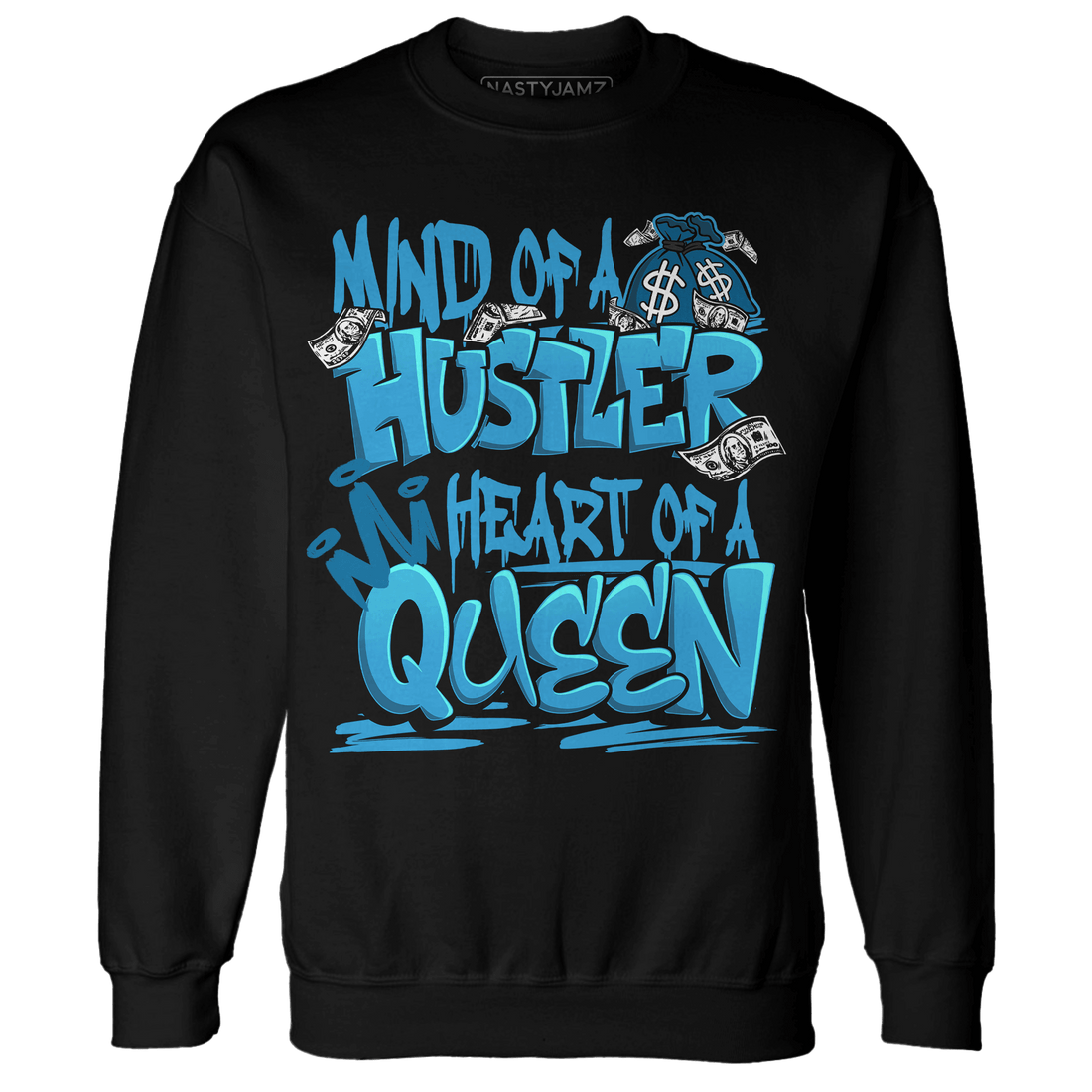 Powder Blue 9s Sweatshirt Match Hustler Heart Queen - NastyJamz