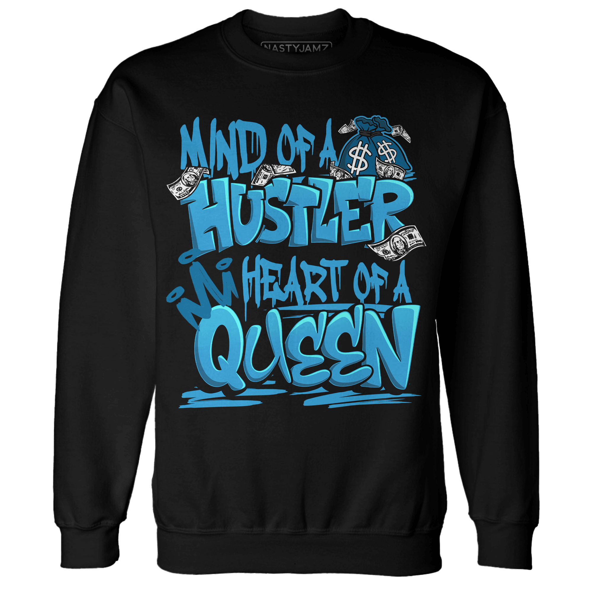 Powder Blue 9s Sweatshirt Match Hustler Heart Queen - NastyJamz