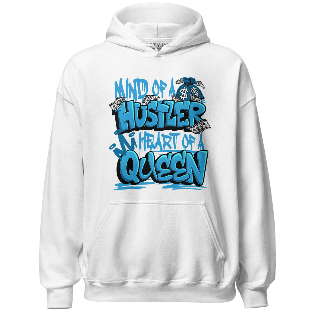 Powder Blue 9s Hoodie Match Hustler Heart Queen - NastyJamz