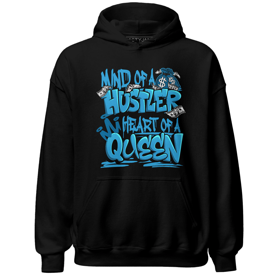 Powder Blue 9s Hoodie Match Hustler Heart Queen - NastyJamz