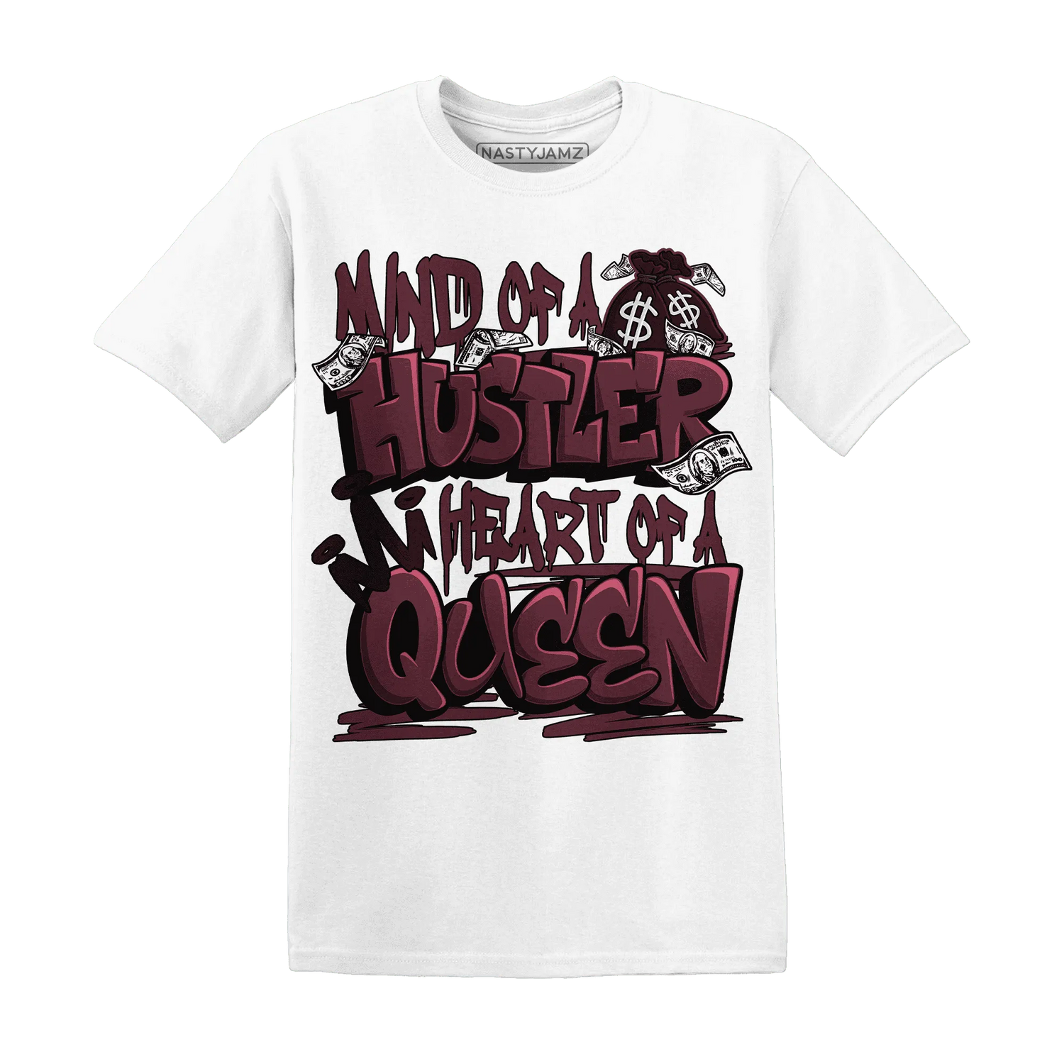 NastyJamz-VaporMax-Night-Maron-Burgundy-T-Shirt-Match-Hustler-Heart-Queen