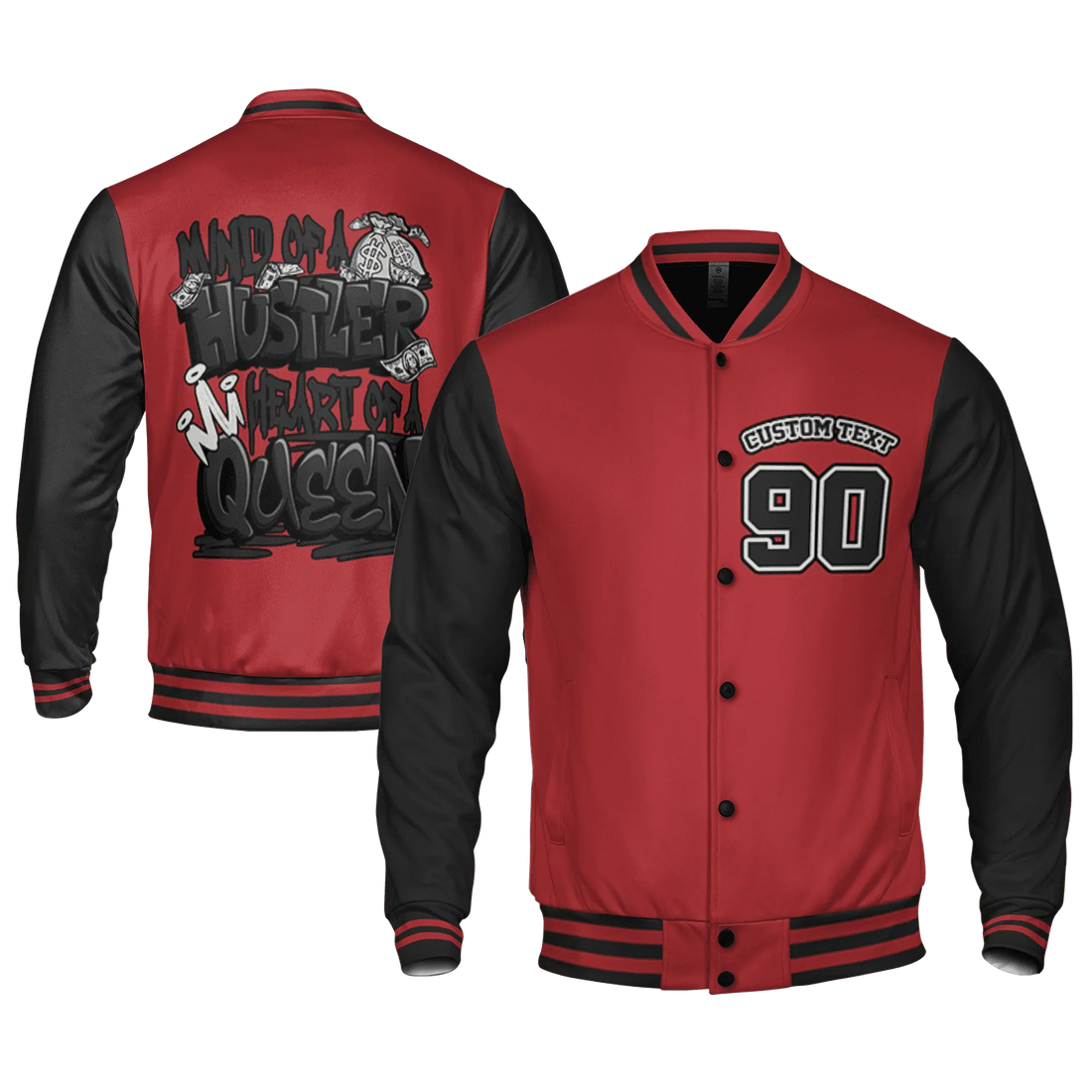 Black-Toe-Reimagined-Red-White-1s-NastyJamz-Varsity-Match-Hustler-Heart-Queen