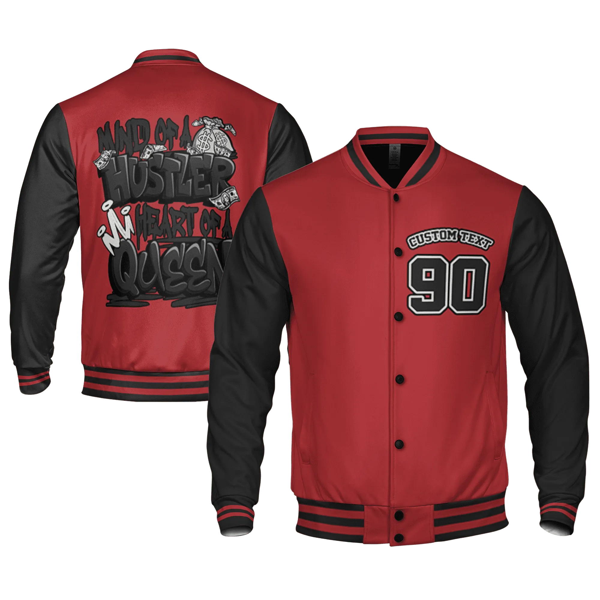 Black-Toe-Reimagined-Red-White-1s-NastyJamz-Varsity-Match-Hustler-Heart-Queen