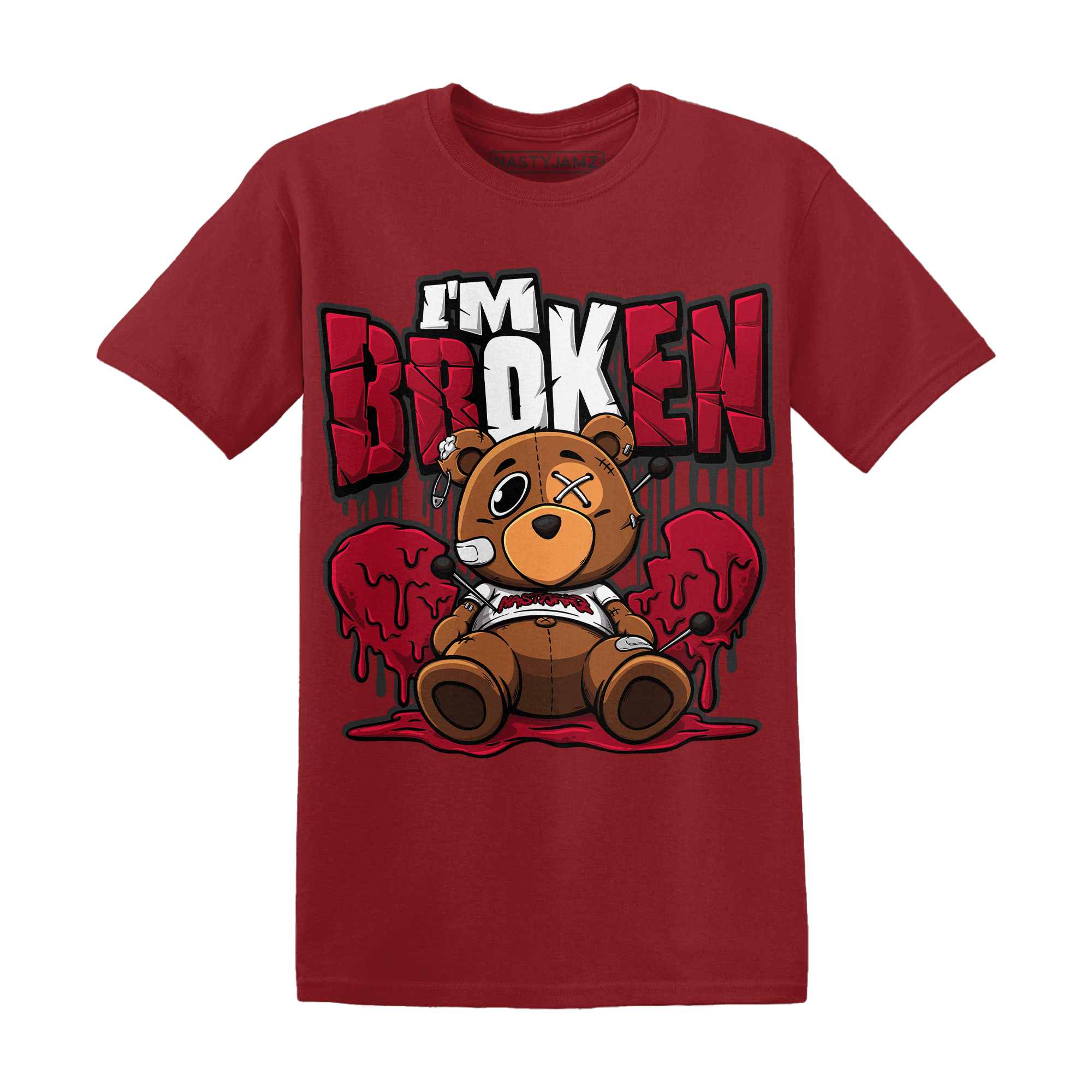Retro Red Taxi 12s T Shirt Im Broken BER - NastyJamz