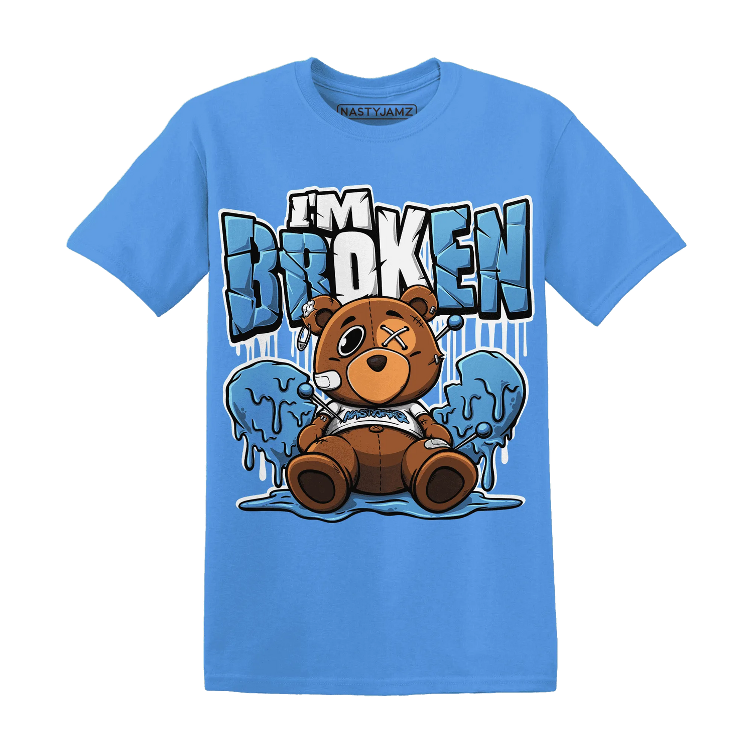 NastyJamz-Carolina-Blue-Univercitii-17s-T-Shirt-Match-Im-Broken-BER
