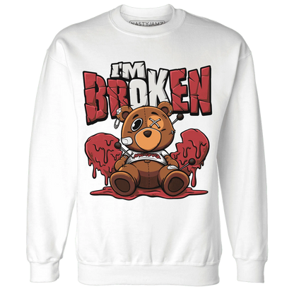 Black-Toe-Reimagined-Red-White-1s-NastyJamz-Sweatshirt-Match-Im-Broken-BER