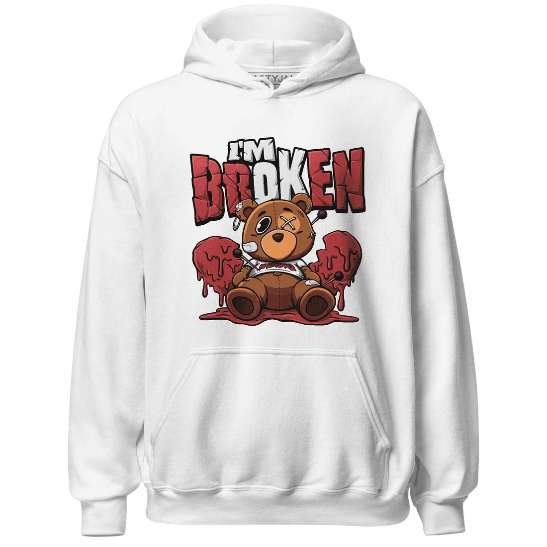 Black-Toe-Reimagined-Red-White-1s-NastyJamz-Hoodie-Match-Im-Broken-BER