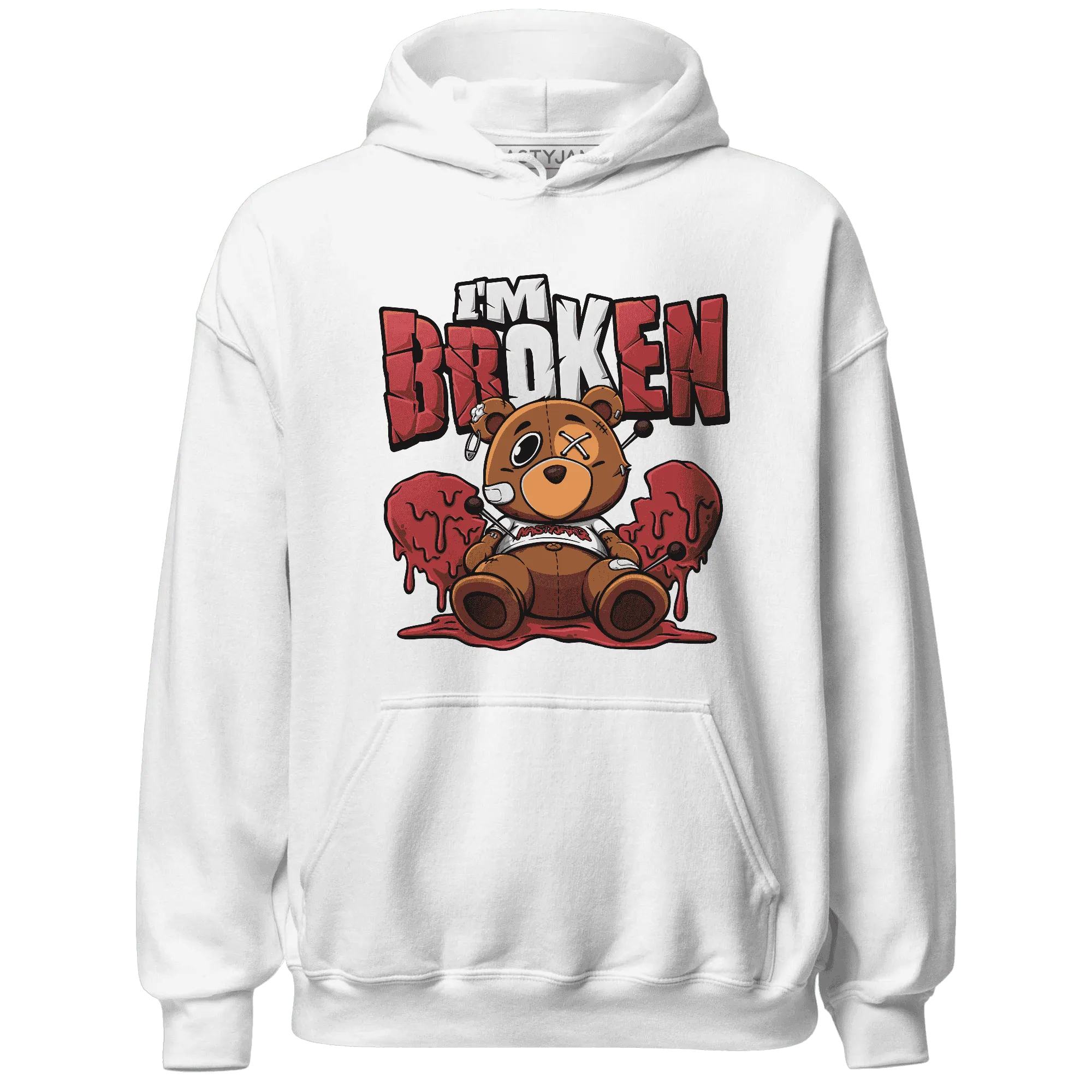 Black-Toe-Reimagined-Red-White-1s-NastyJamz-Hoodie-Match-Im-Broken-BER