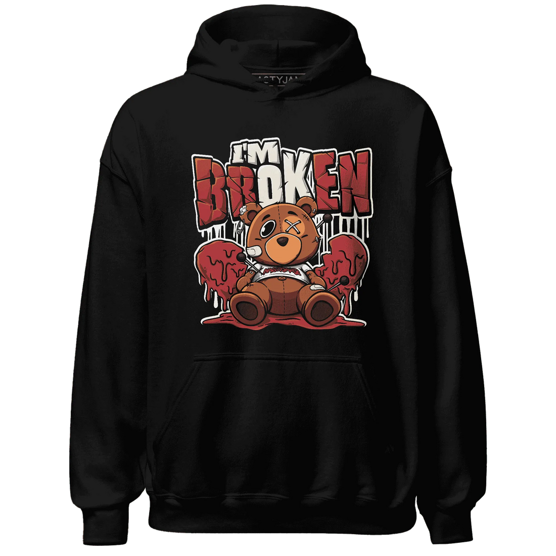 Black-Toe-Reimagined-Red-White-1s-NastyJamz-Hoodie-Match-Im-Broken-BER