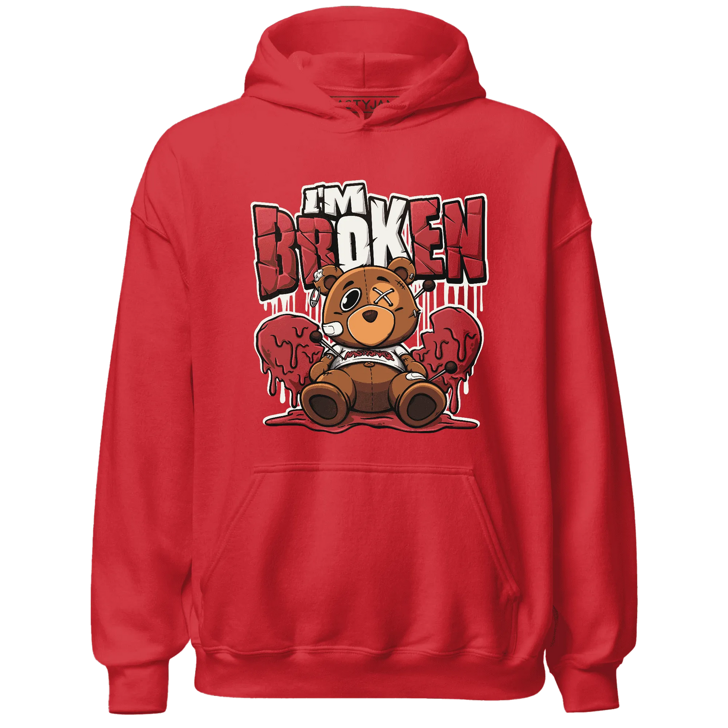 Black-Toe-Reimagined-Red-White-1s-NastyJamz-Hoodie-Match-Im-Broken-BER