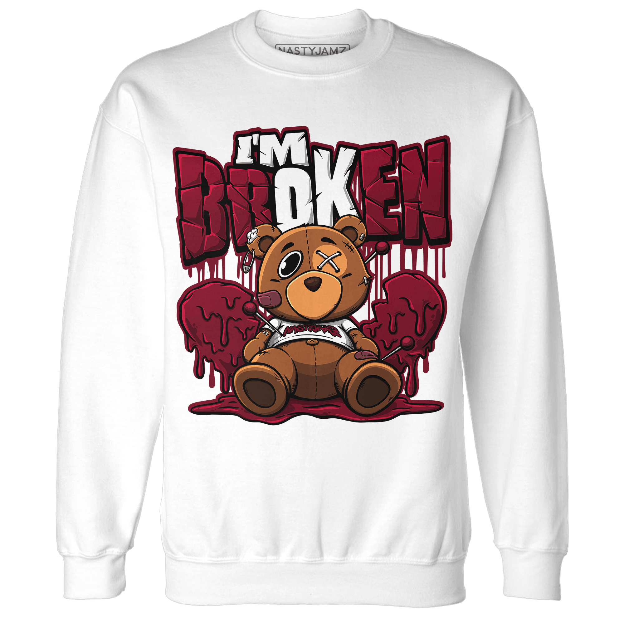 High White Team Red 1s Sweatshirt Match Im Broken BER - NastyJamz