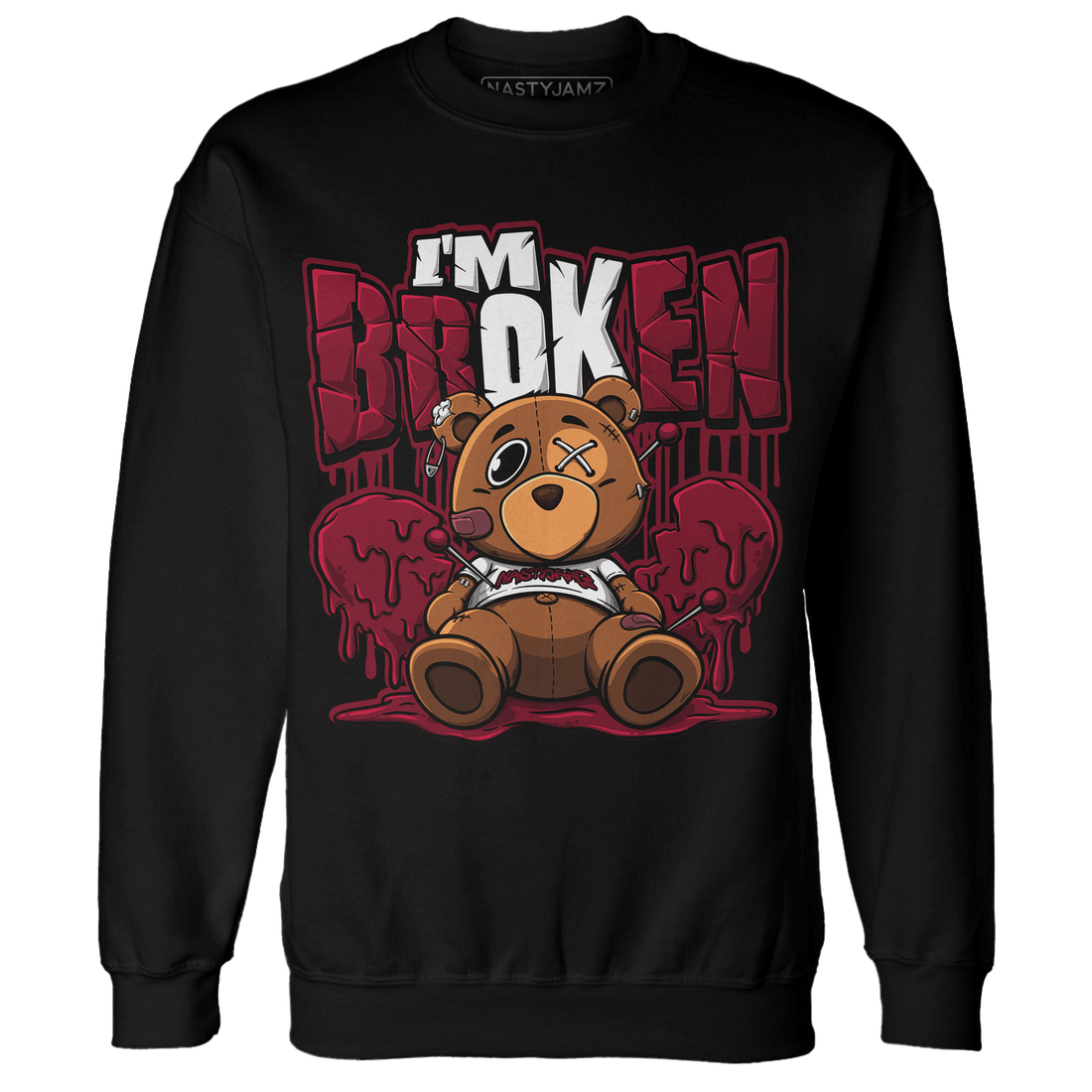 High White Team Red 1s Sweatshirt Match Im Broken BER - NastyJamz