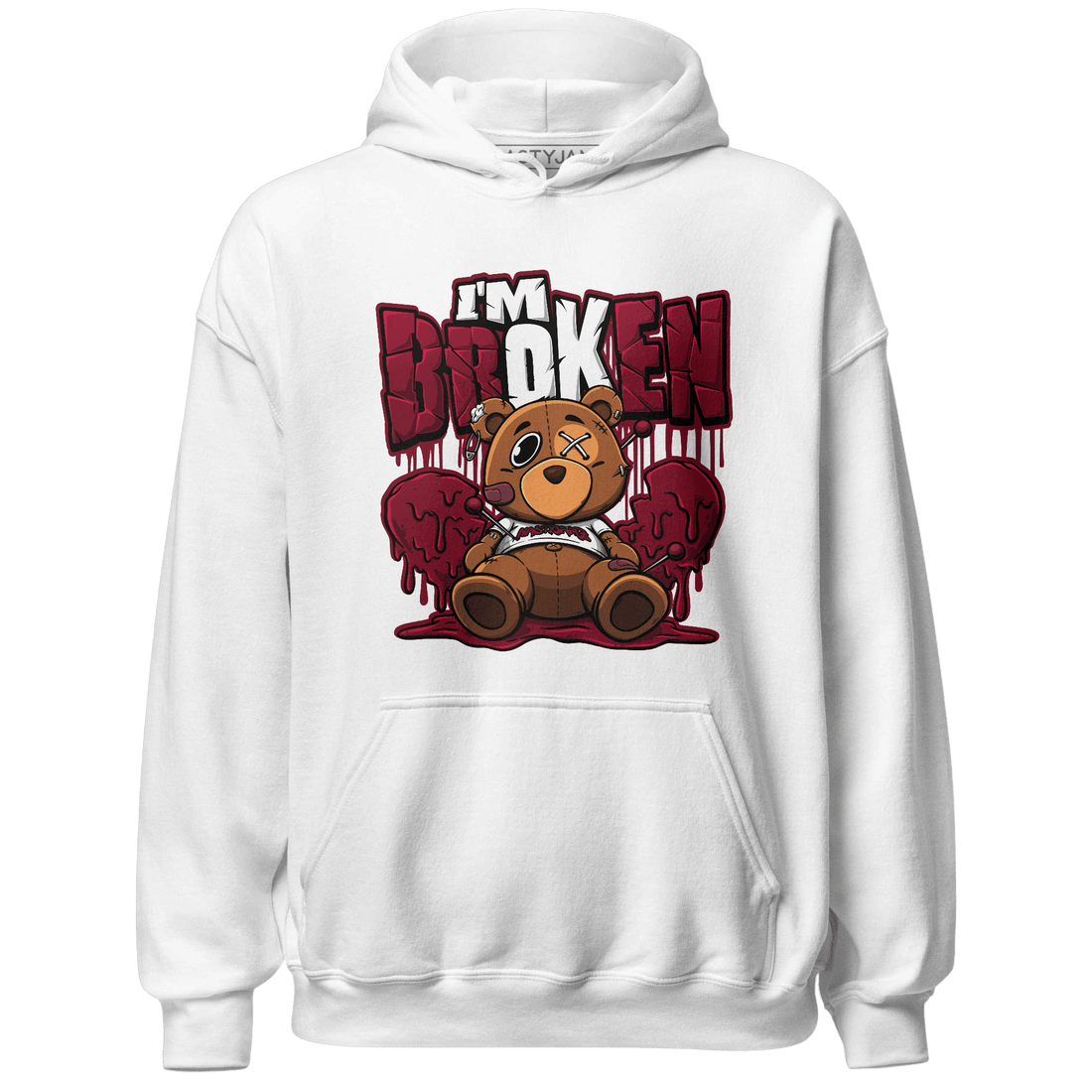 High White Team Red 1s Hoodie Match Im Broken BER - NastyJamz