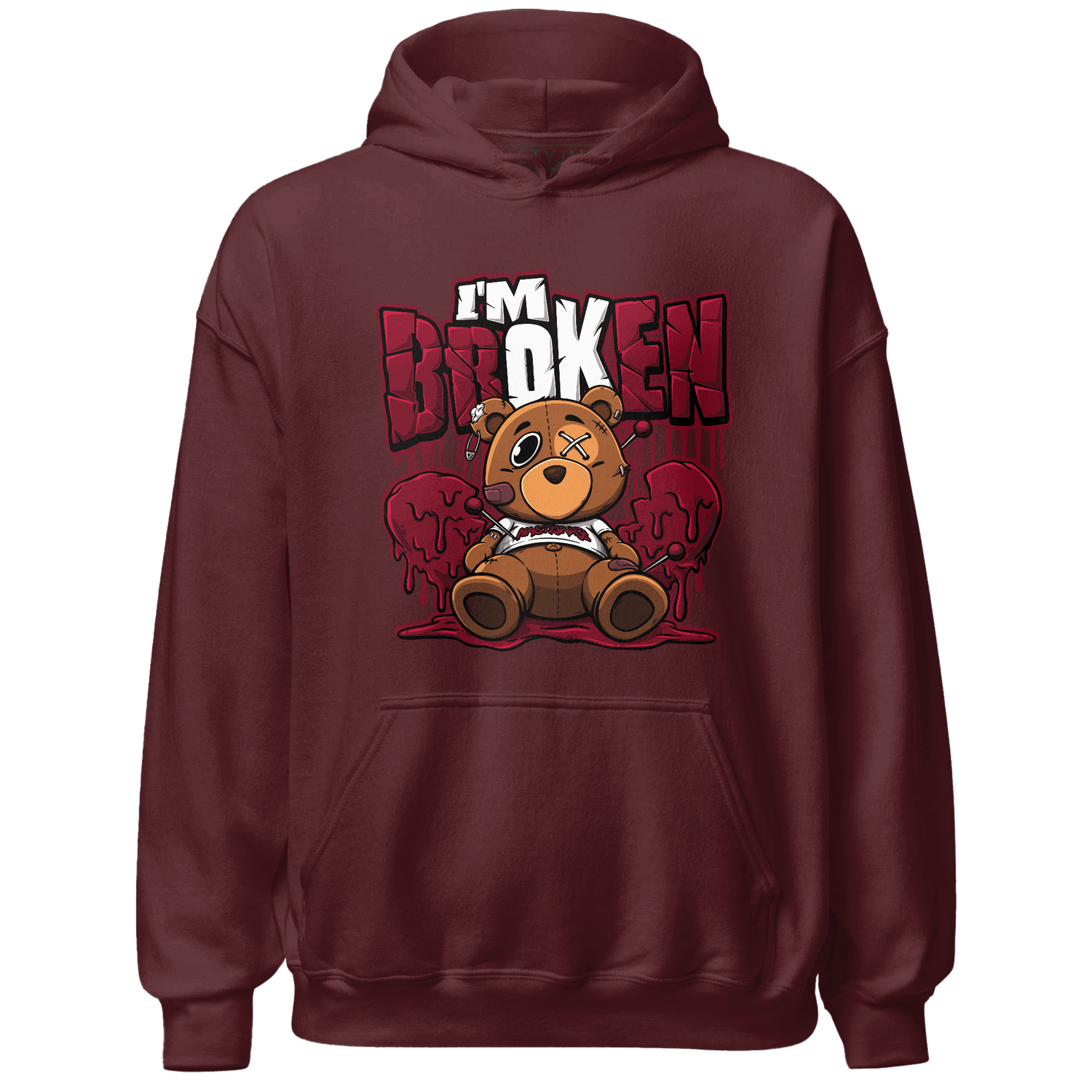High White Team Red 1s Hoodie Match Im Broken BER - NastyJamz