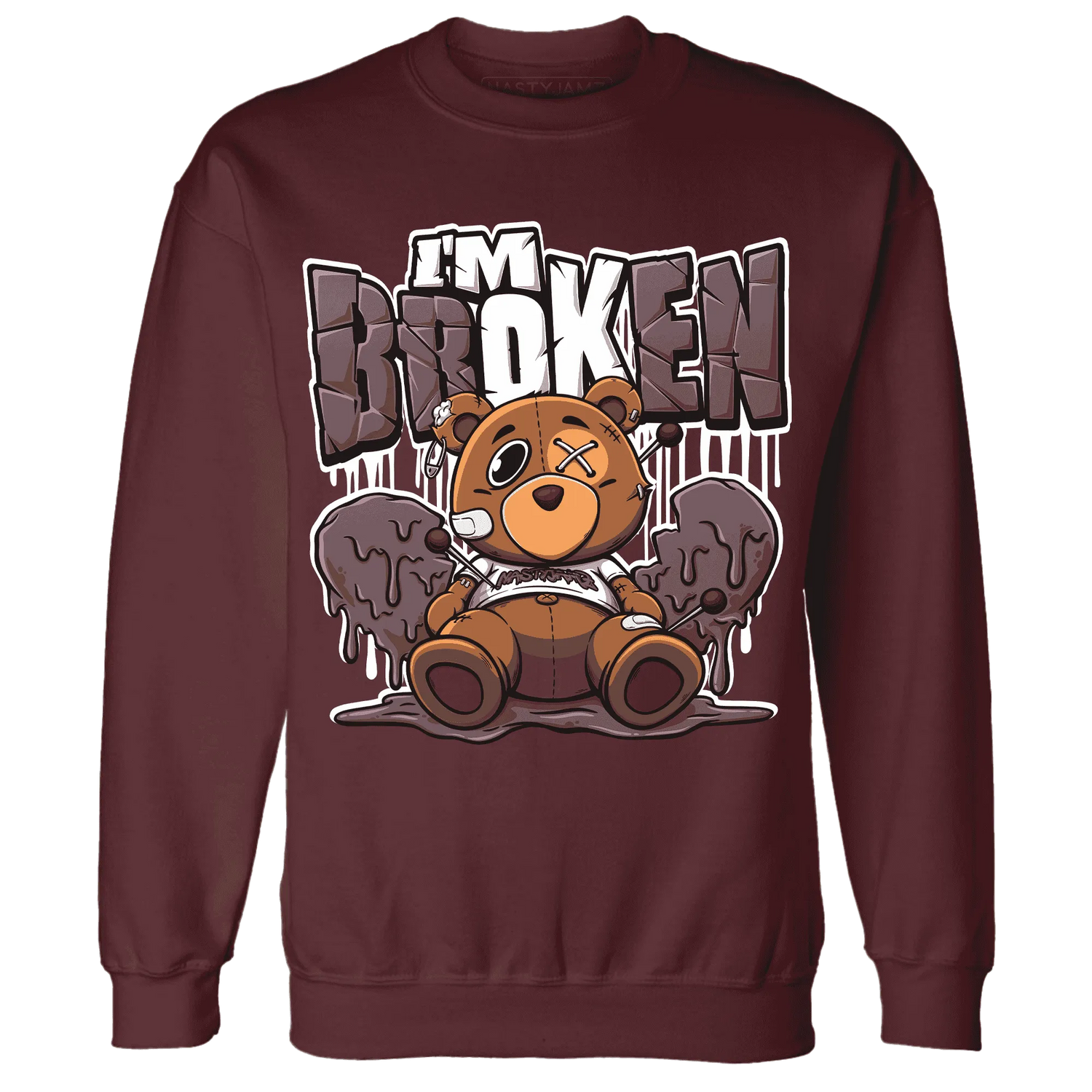 NastyJamz-Burgundy-Crush-3s-Sweatshirt-Match-Im-Broken-BER