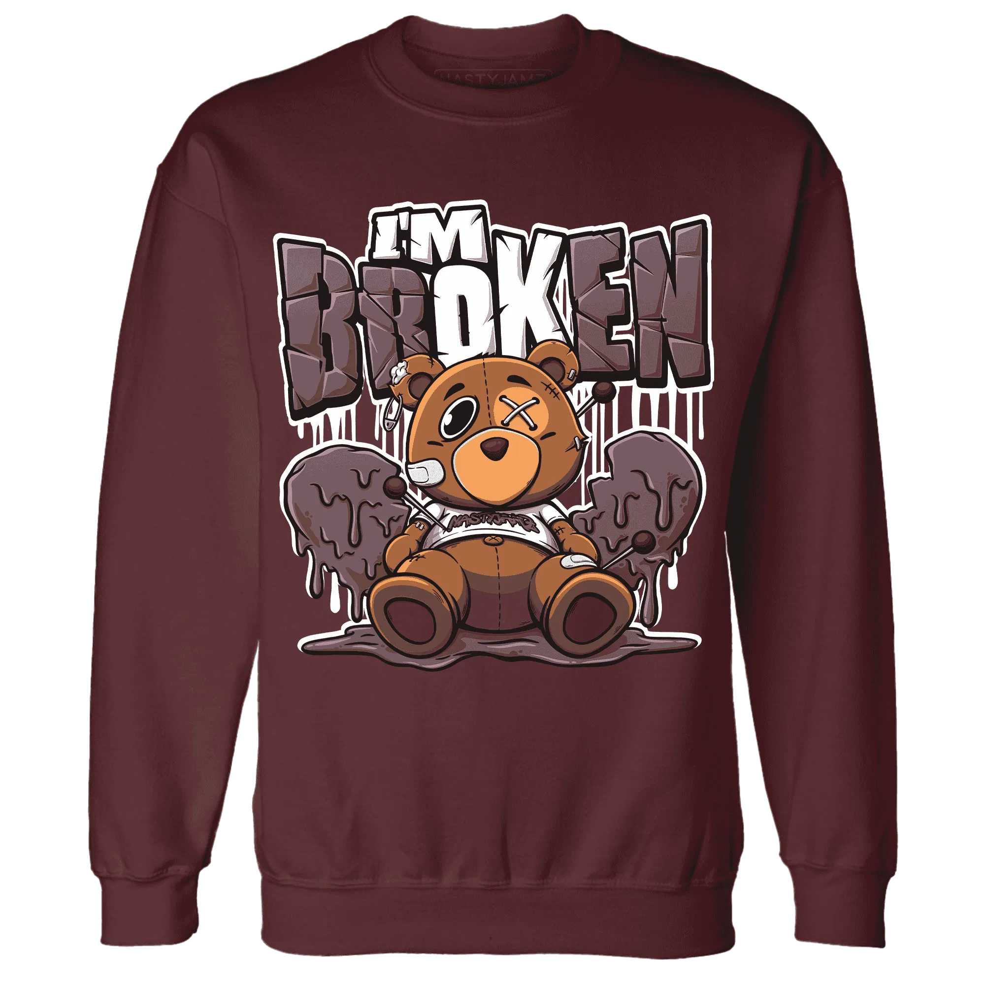 NastyJamz-Burgundy-Crush-3s-Sweatshirt-Match-Im-Broken-BER