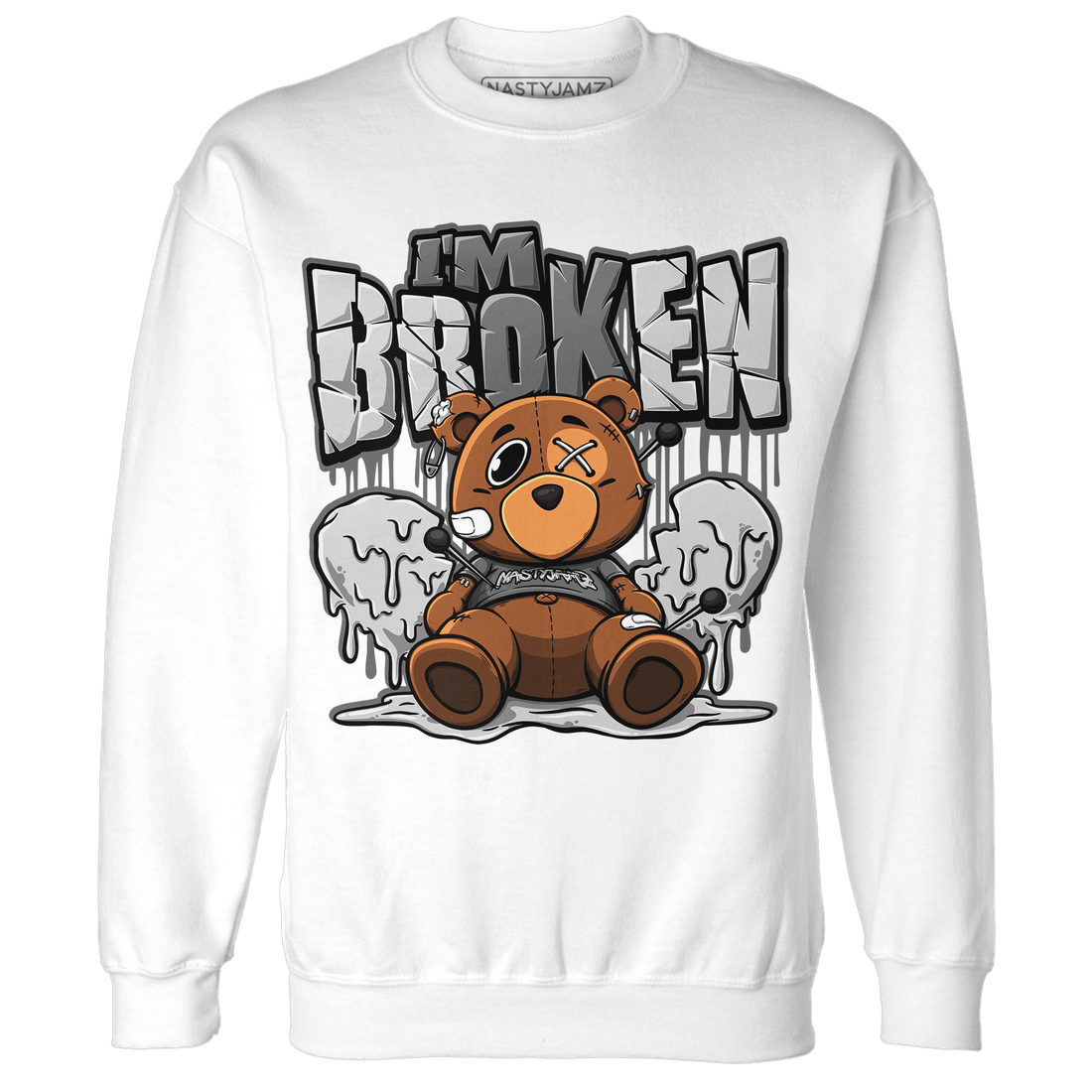 Retro High OG Black White 1s Sweatshirt Match Im Broken BER - NastyJamz