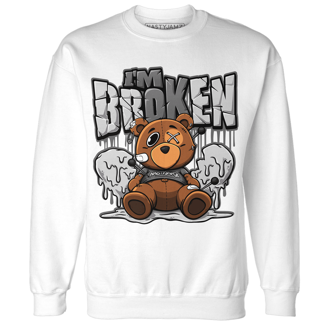 Retro High OG Black White 1s Sweatshirt Match Im Broken BER - NastyJamz