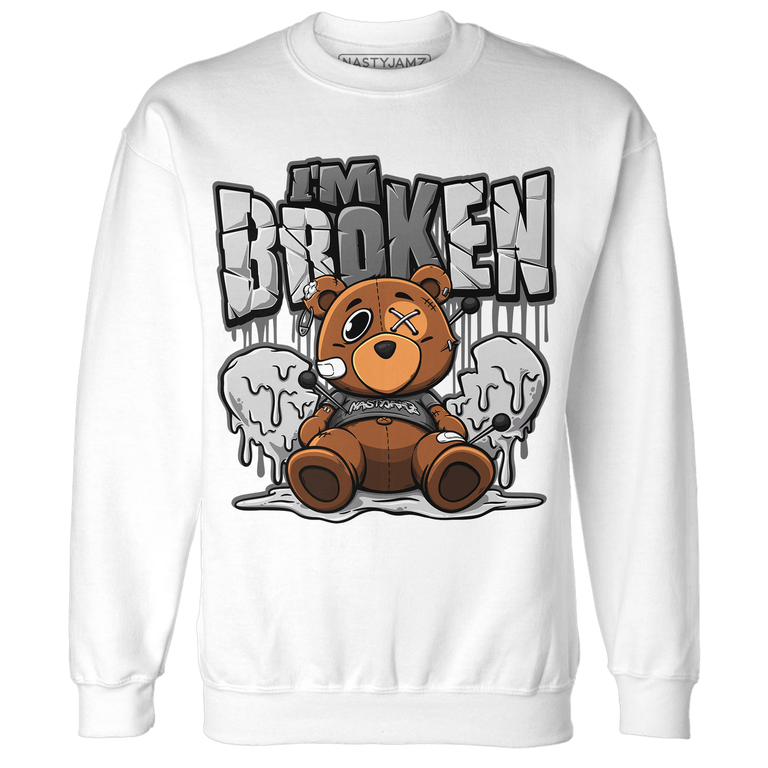 Retro High OG Black White 1s Sweatshirt Match Im Broken BER - NastyJamz