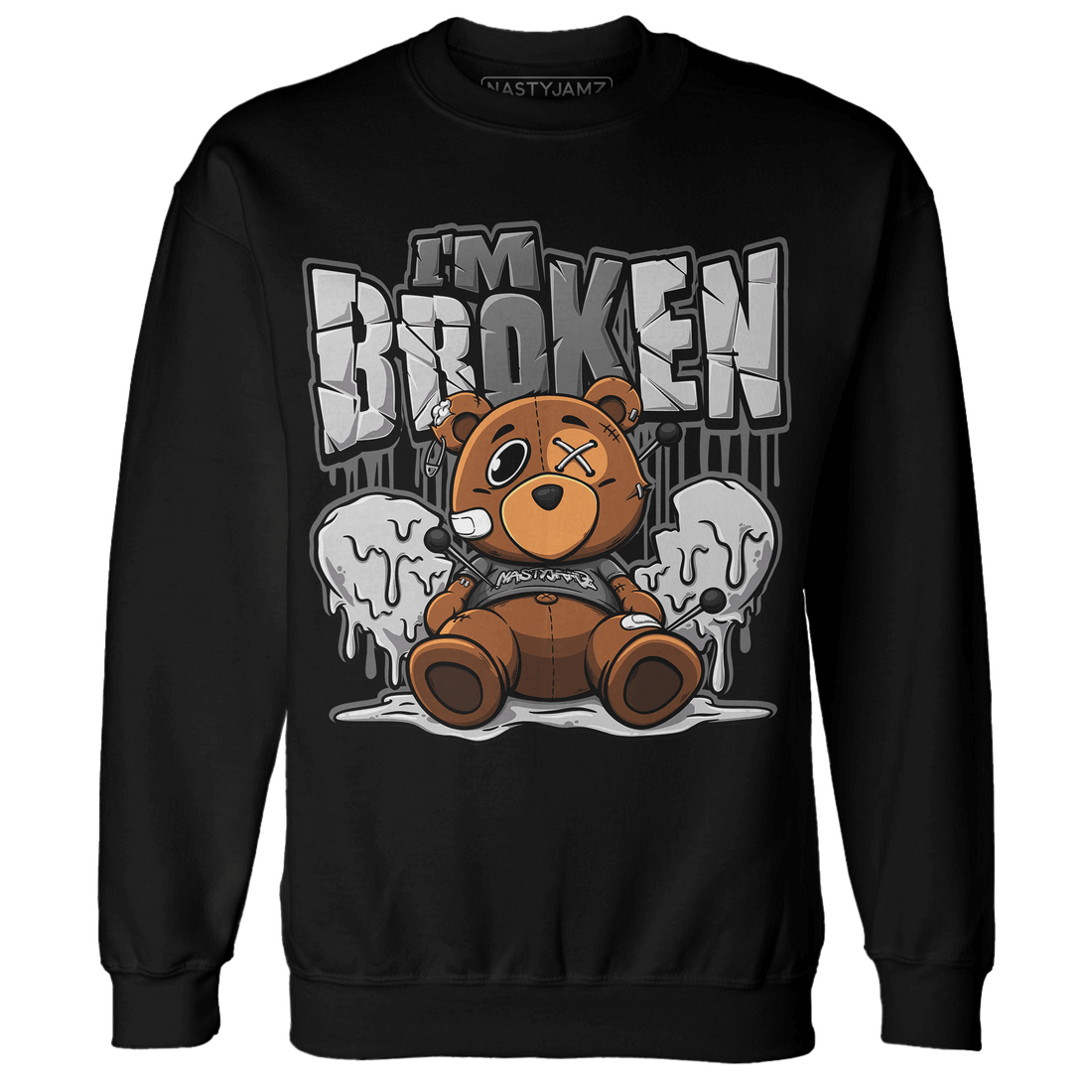 Retro High OG Black White 1s Sweatshirt Match Im Broken BER - NastyJamz