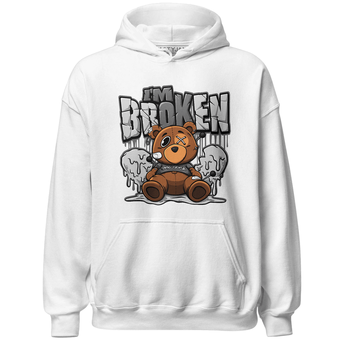Retro High OG Black White 1s Hoodie Match Im Broken BER - NastyJamz