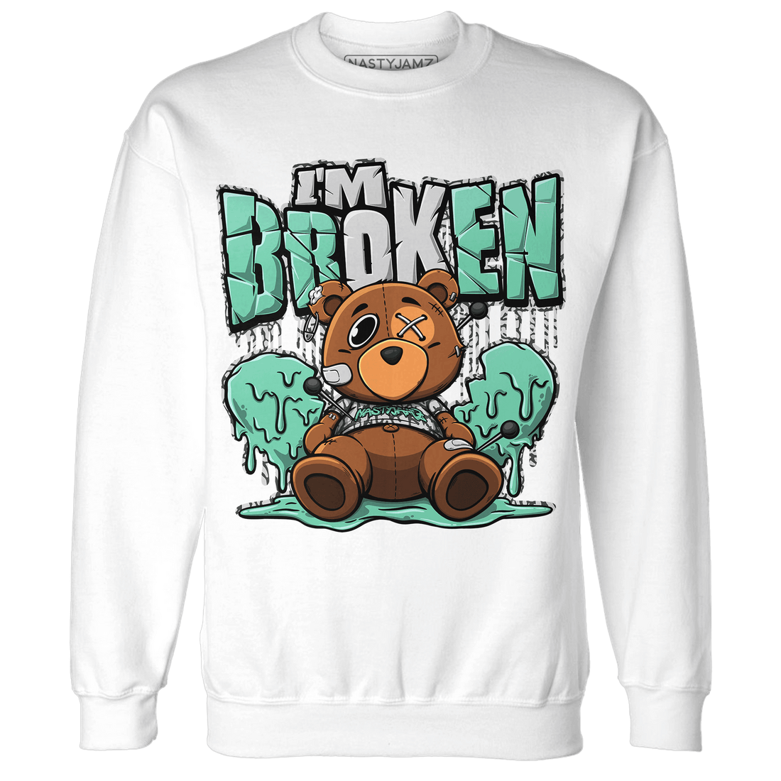 Green Glow 3s Sweatshirt Match Im Broken BER - NastyJamz