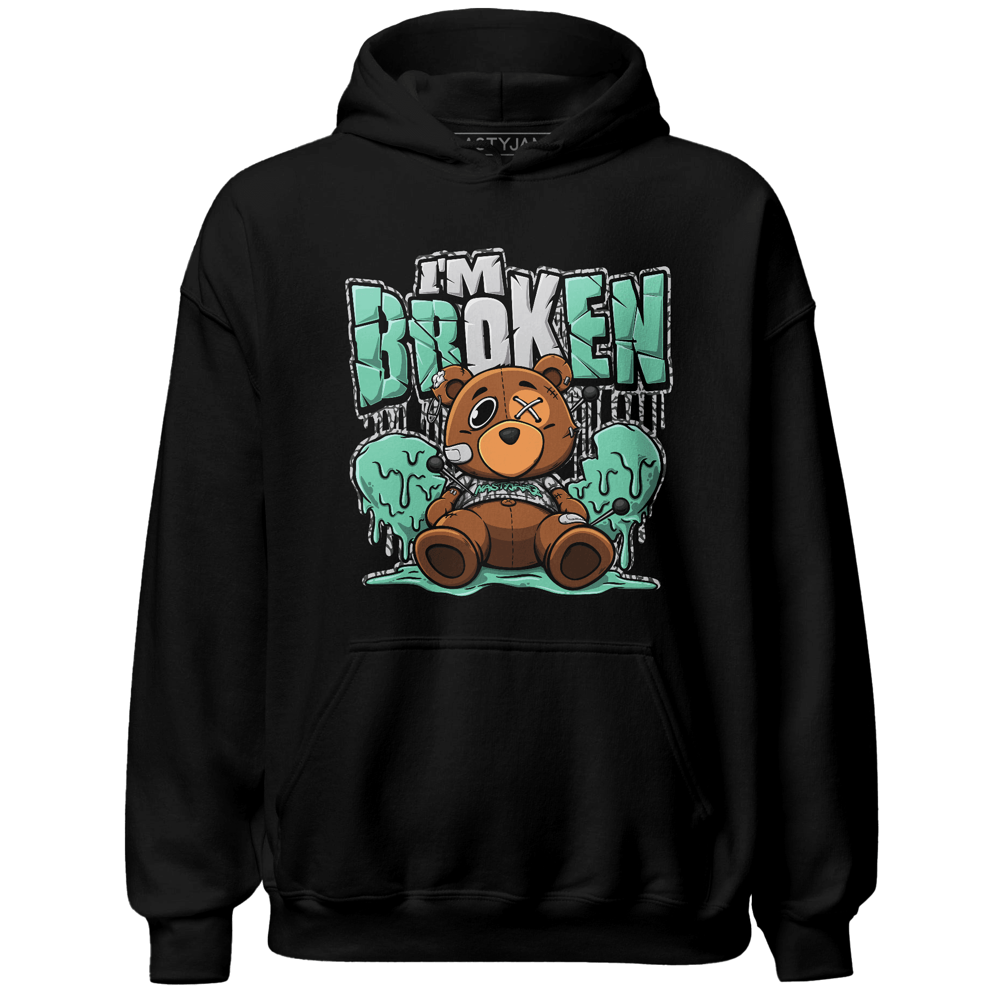Green Glow 3s Hoodie Match Im Broken BER - NastyJamz