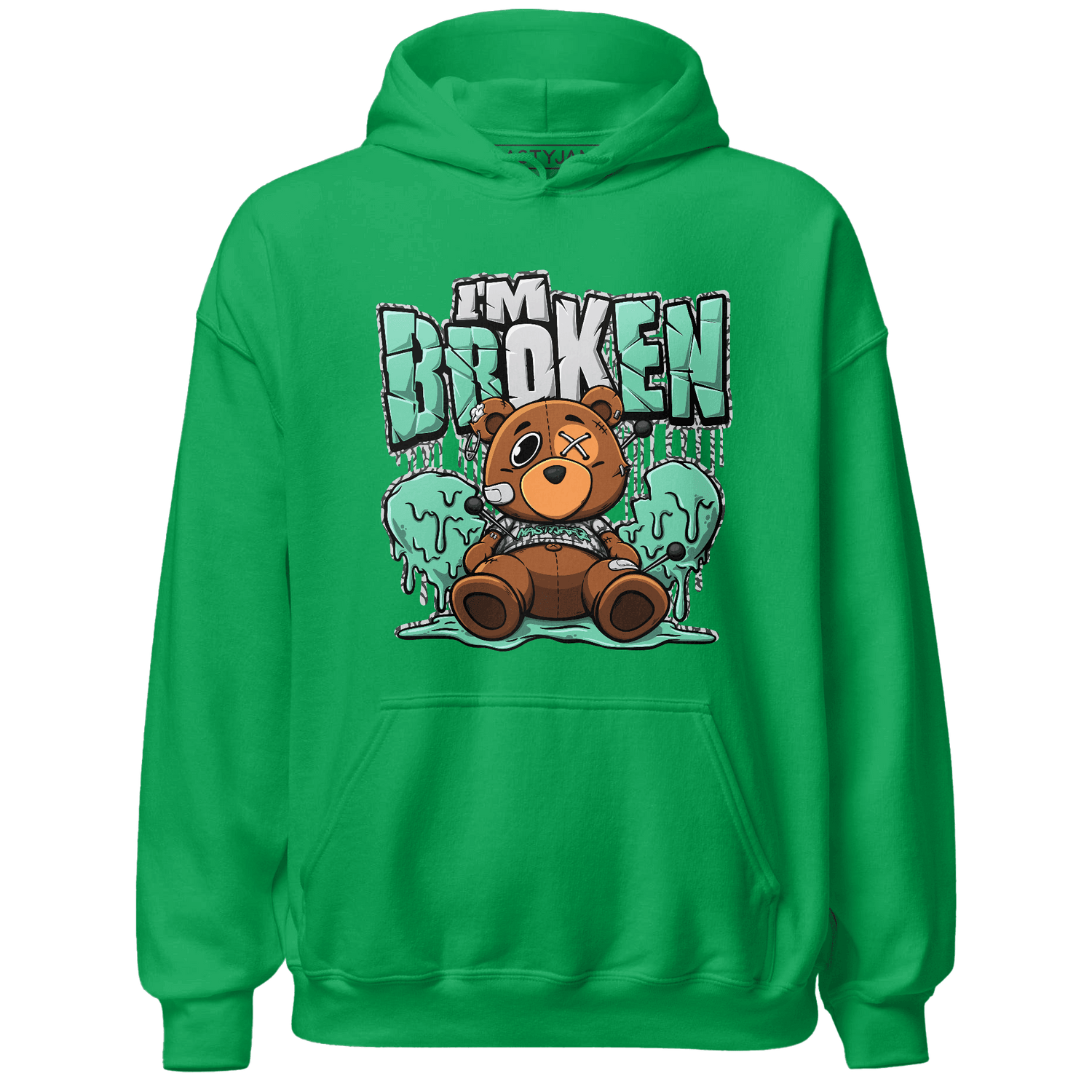 Green Glow 3s Hoodie Match Im Broken BER - NastyJamz
