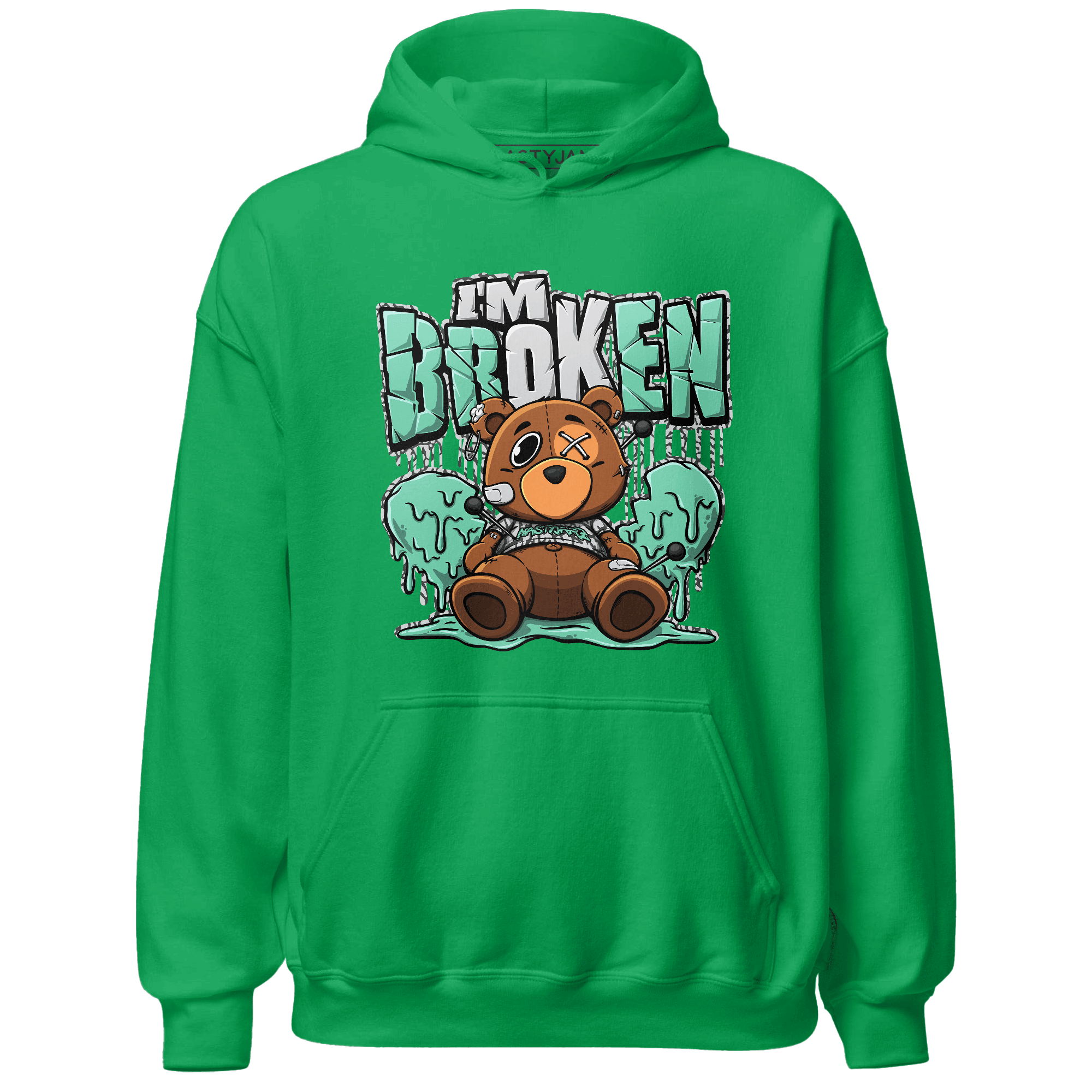 Green Glow 3s Hoodie Match Im Broken BER - NastyJamz