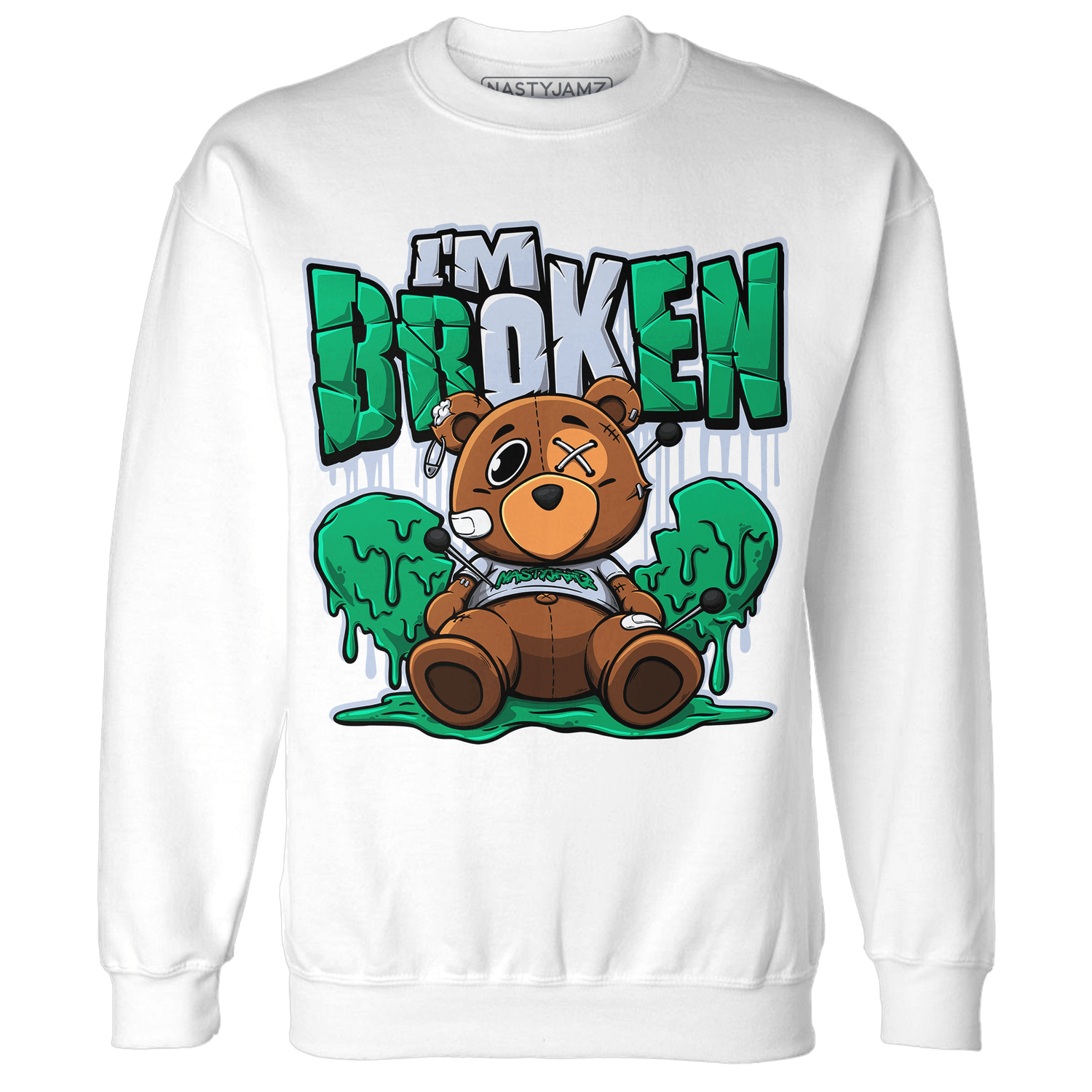 Lucky Green 5s Sweatshirt Match Im Broken BER - NastyJamz