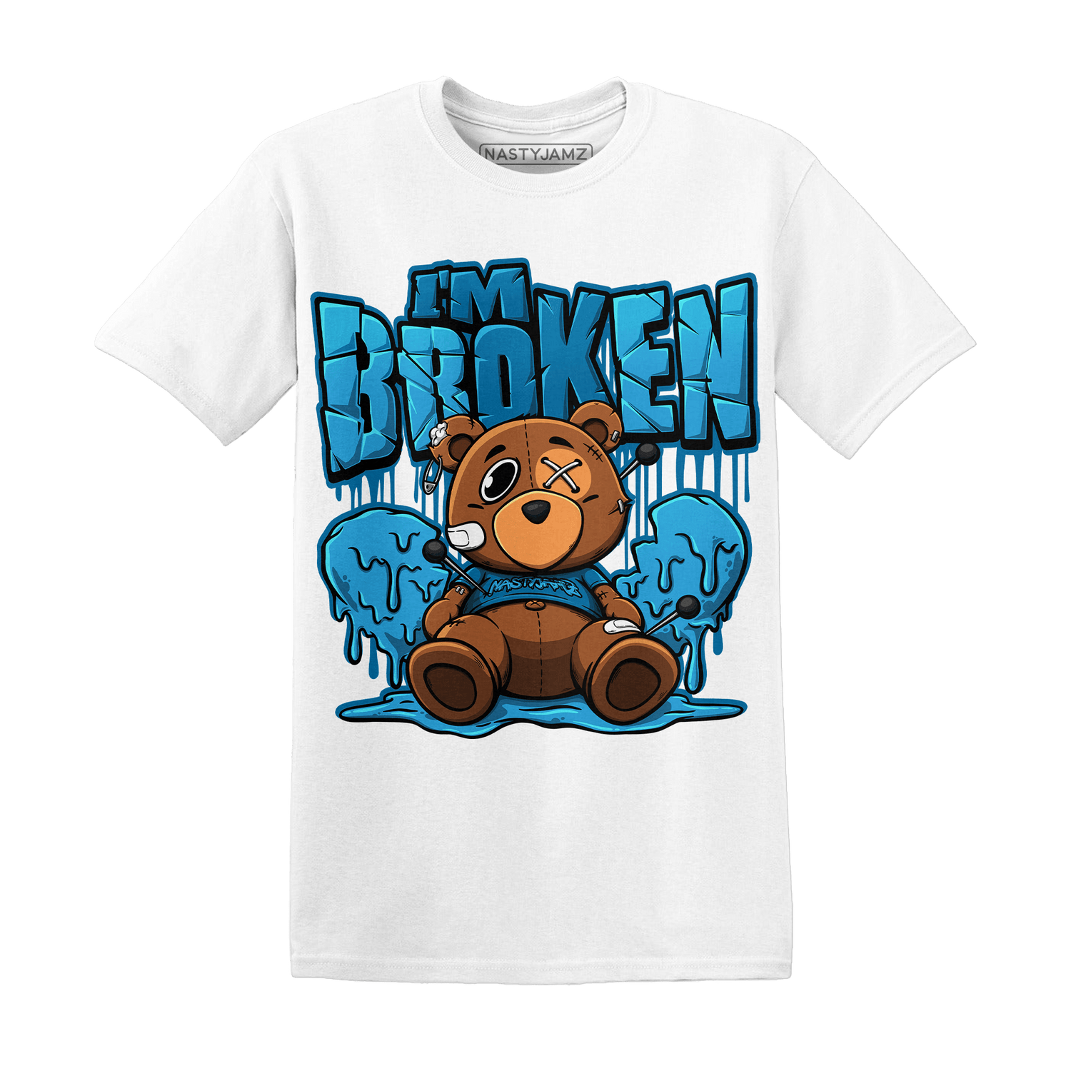 Powder Blue 9s T Shirt Im Broken BER - NastyJamz
