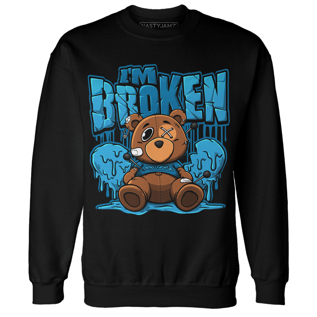 Powder Blue 9s Sweatshirt Match Im Broken BER - NastyJamz