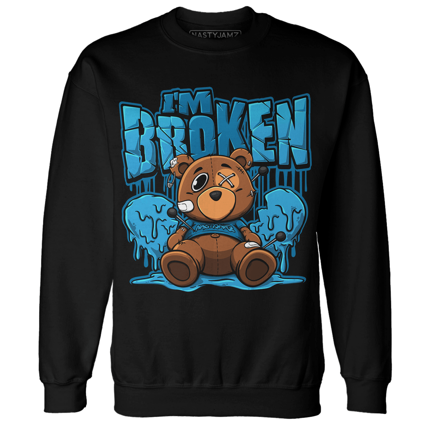 Powder Blue 9s Sweatshirt Match Im Broken BER - NastyJamz