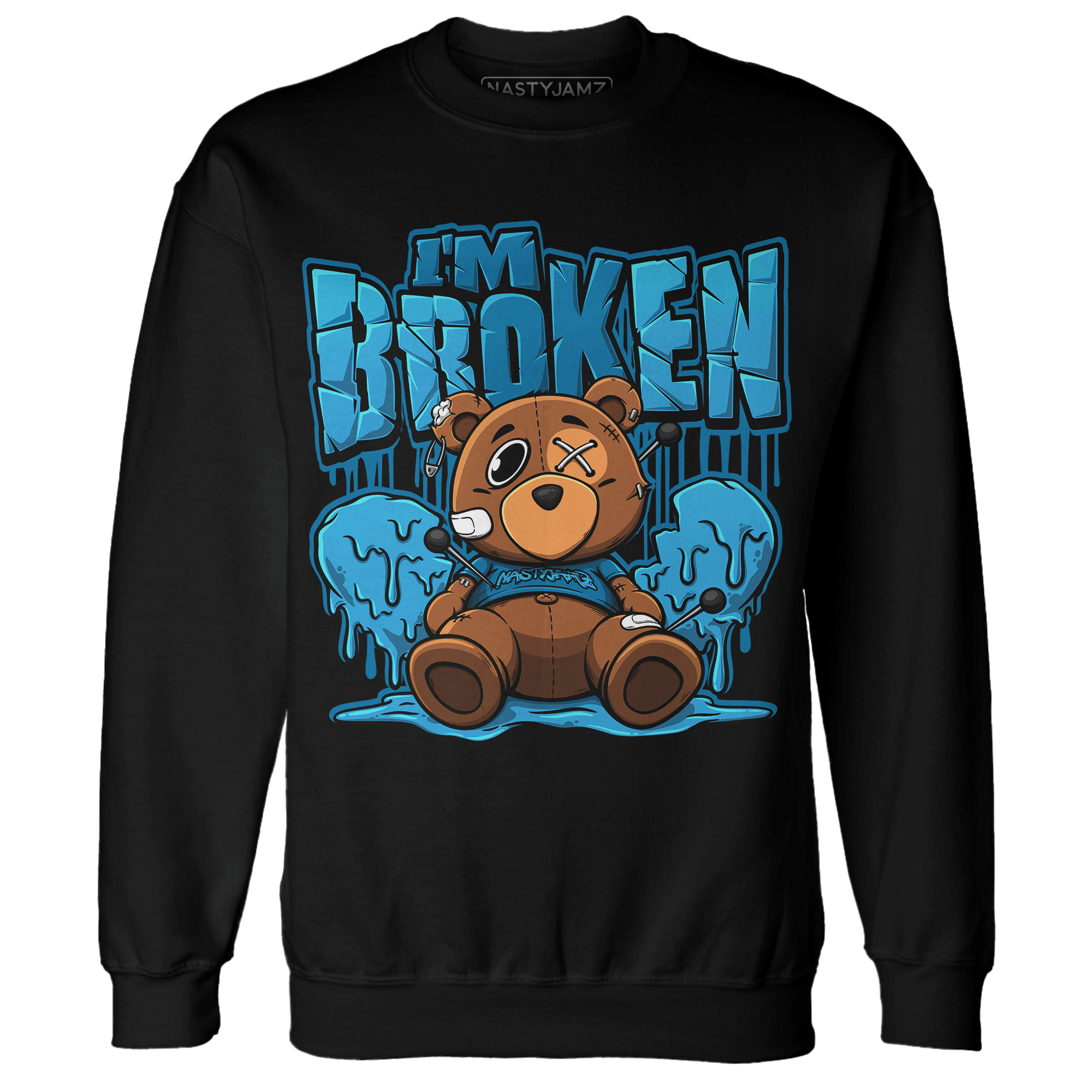 Powder Blue 9s Sweatshirt Match Im Broken BER - NastyJamz