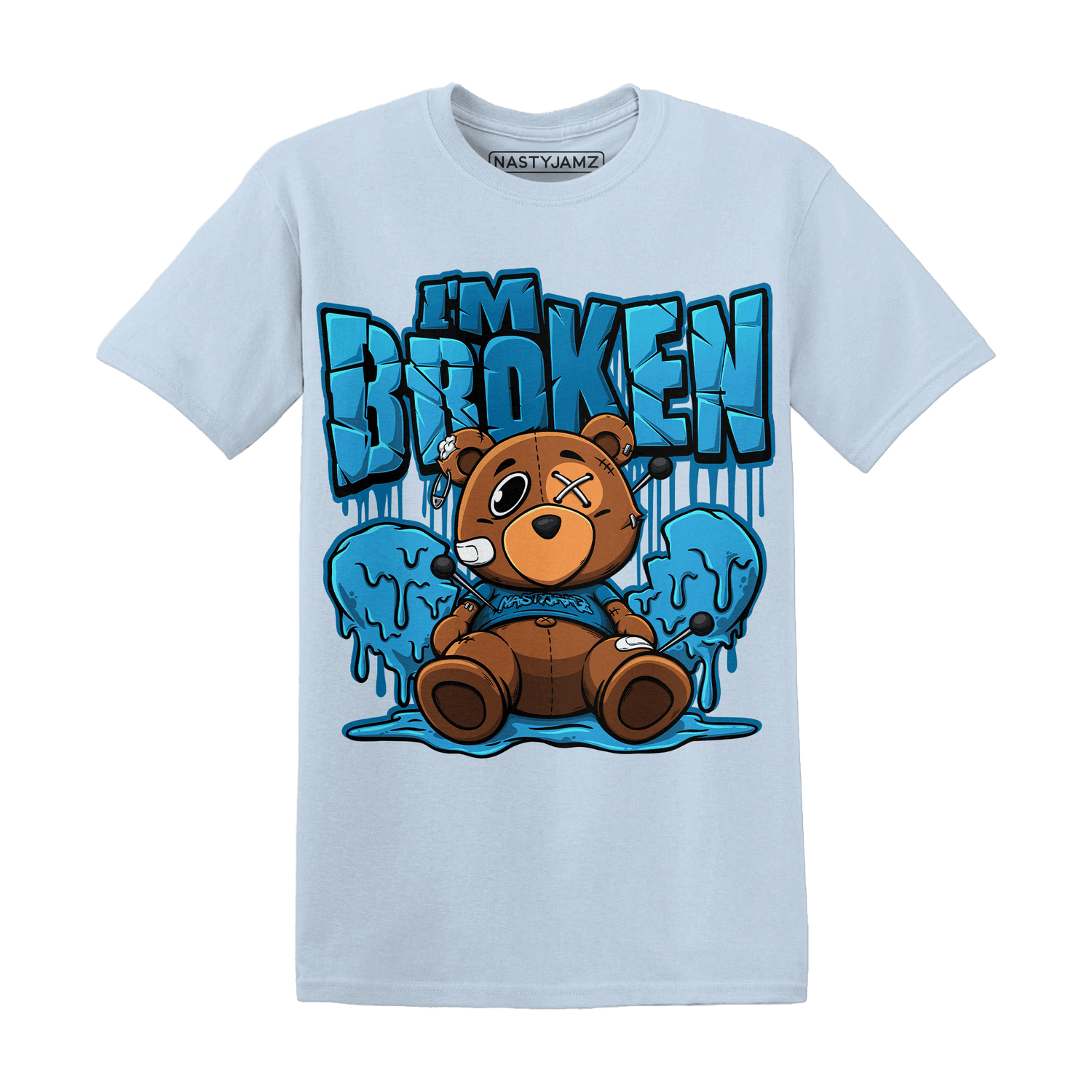 Powder Blue 9s T Shirt Im Broken BER - NastyJamz