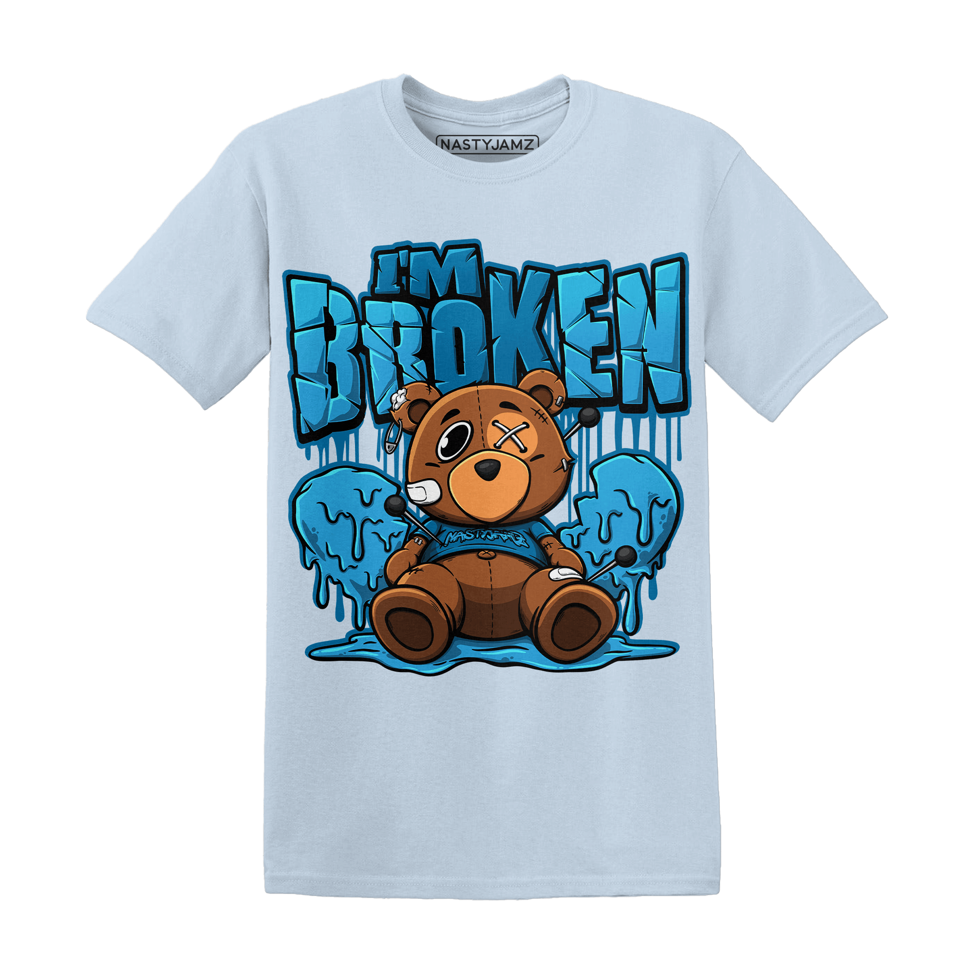 Powder Blue 9s T Shirt Im Broken BER - NastyJamz