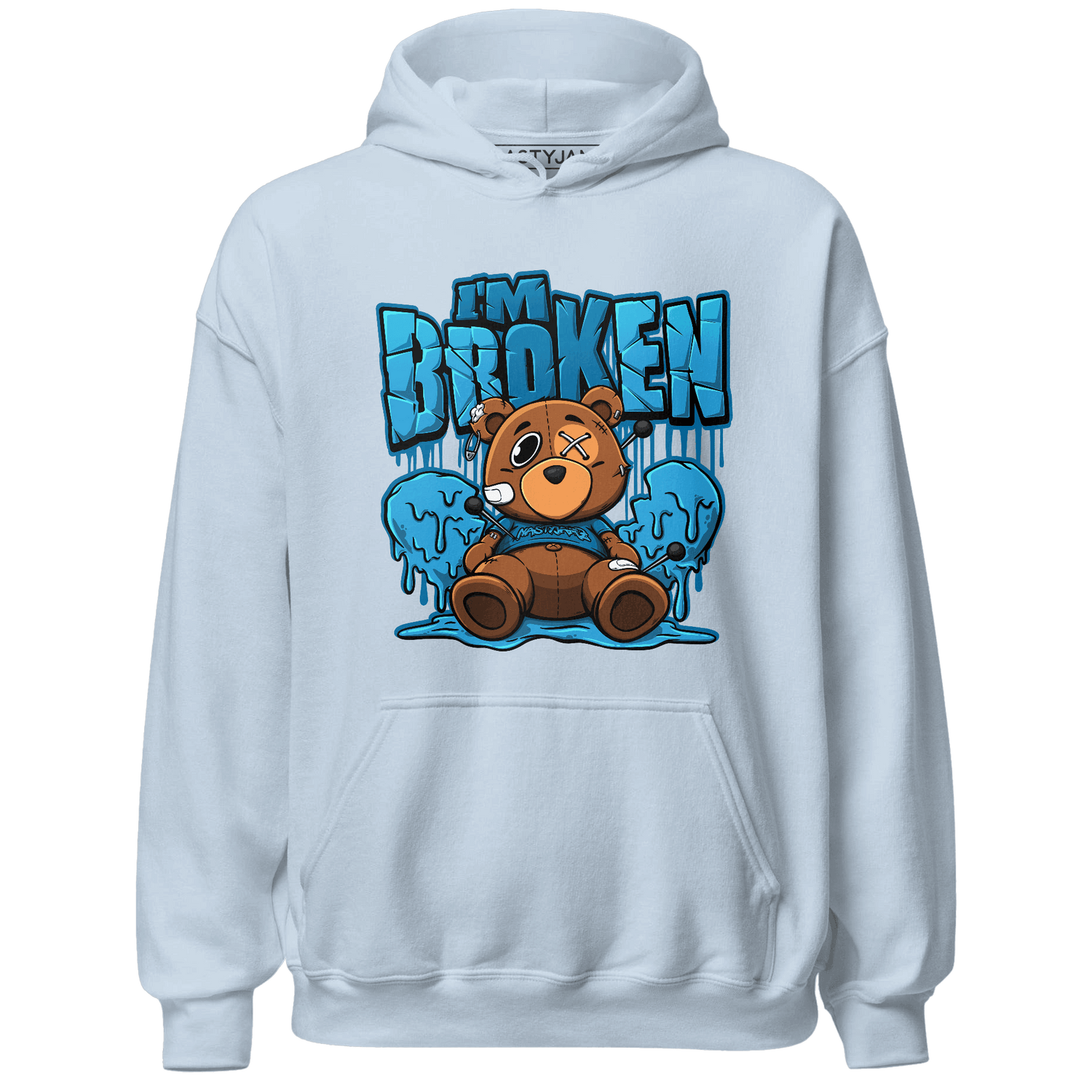 Powder Blue 9s Hoodie Match Im Broken BER - NastyJamz