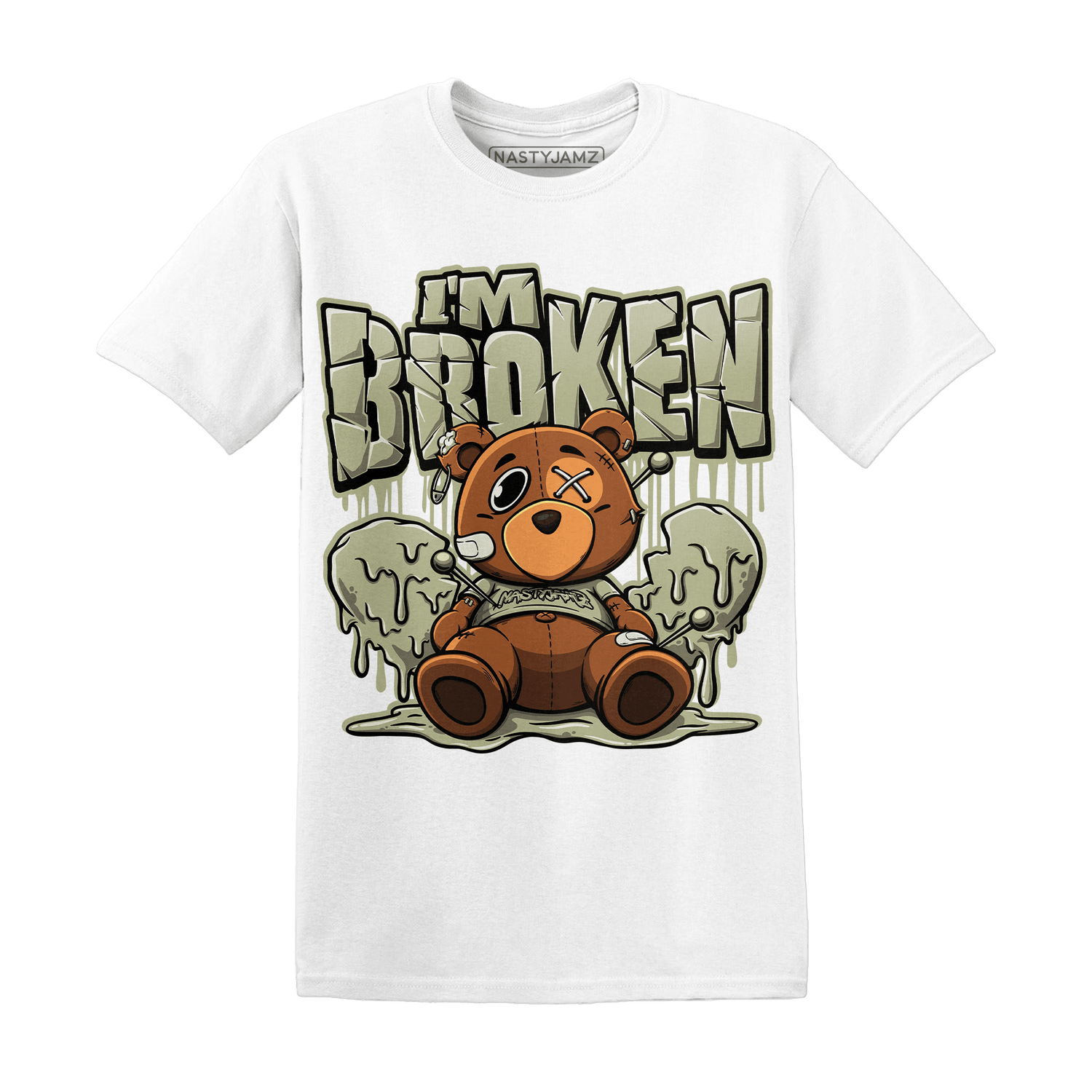 Yeezy Slide Resin T Shirt Im Broken BER - NastyJamz