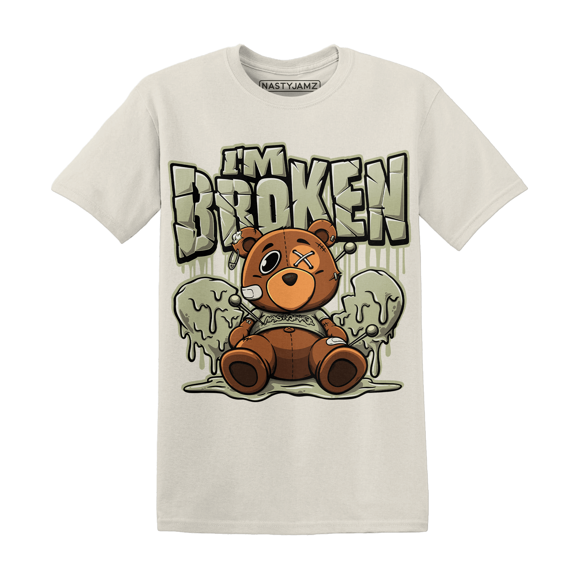 Yeezy Slide Resin T Shirt Im Broken BER - NastyJamz