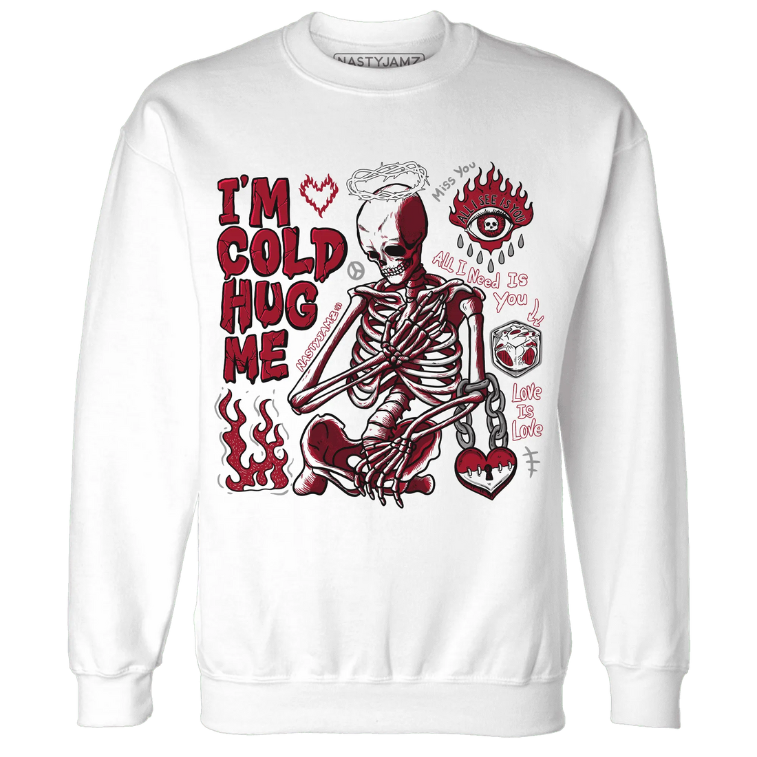 Retro-Red-Taxi-12s-NastyJamz-Sweatshirt-Match-Im-Cold-Hug-Me