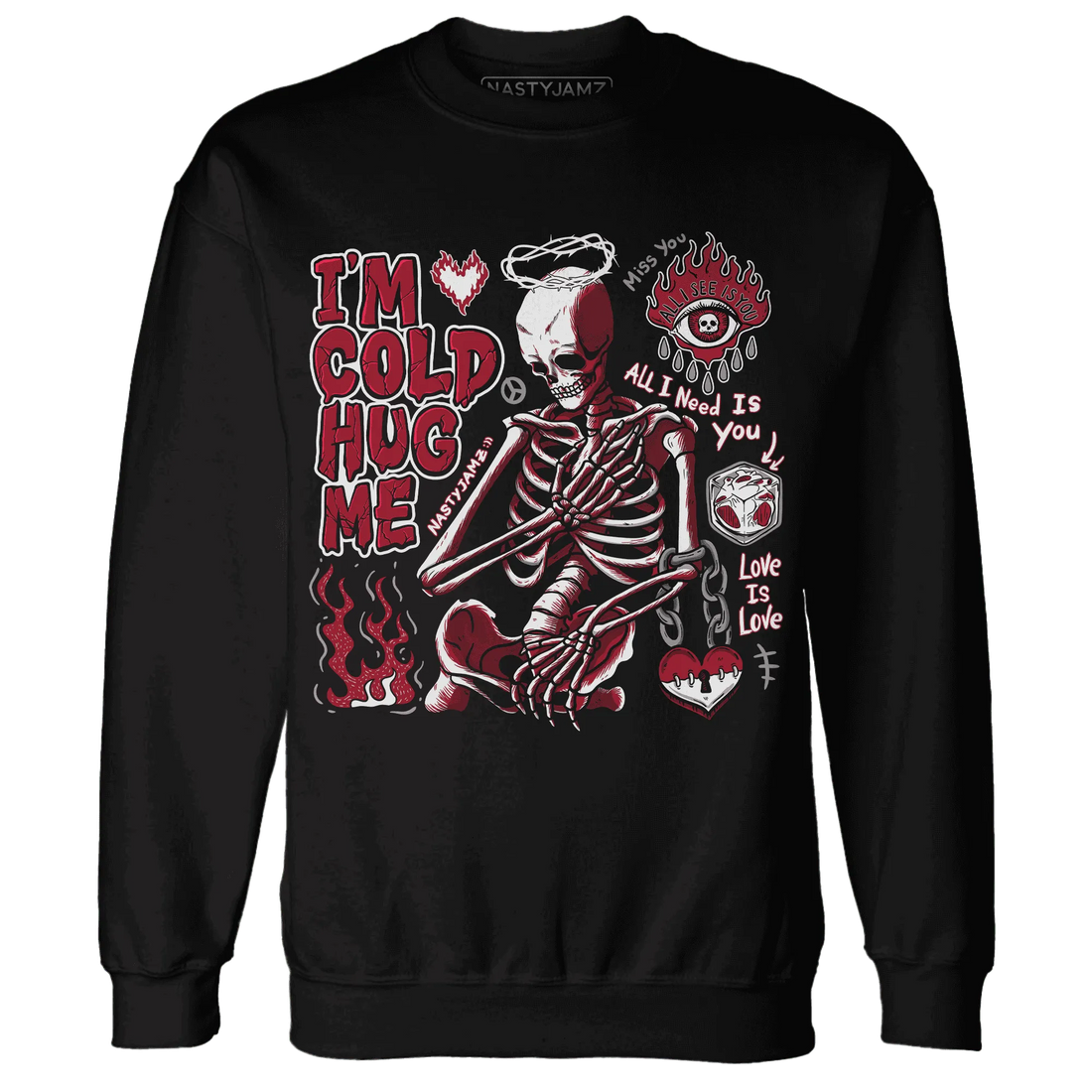 Retro-Red-Taxi-12s-NastyJamz-Sweatshirt-Match-Im-Cold-Hug-Me