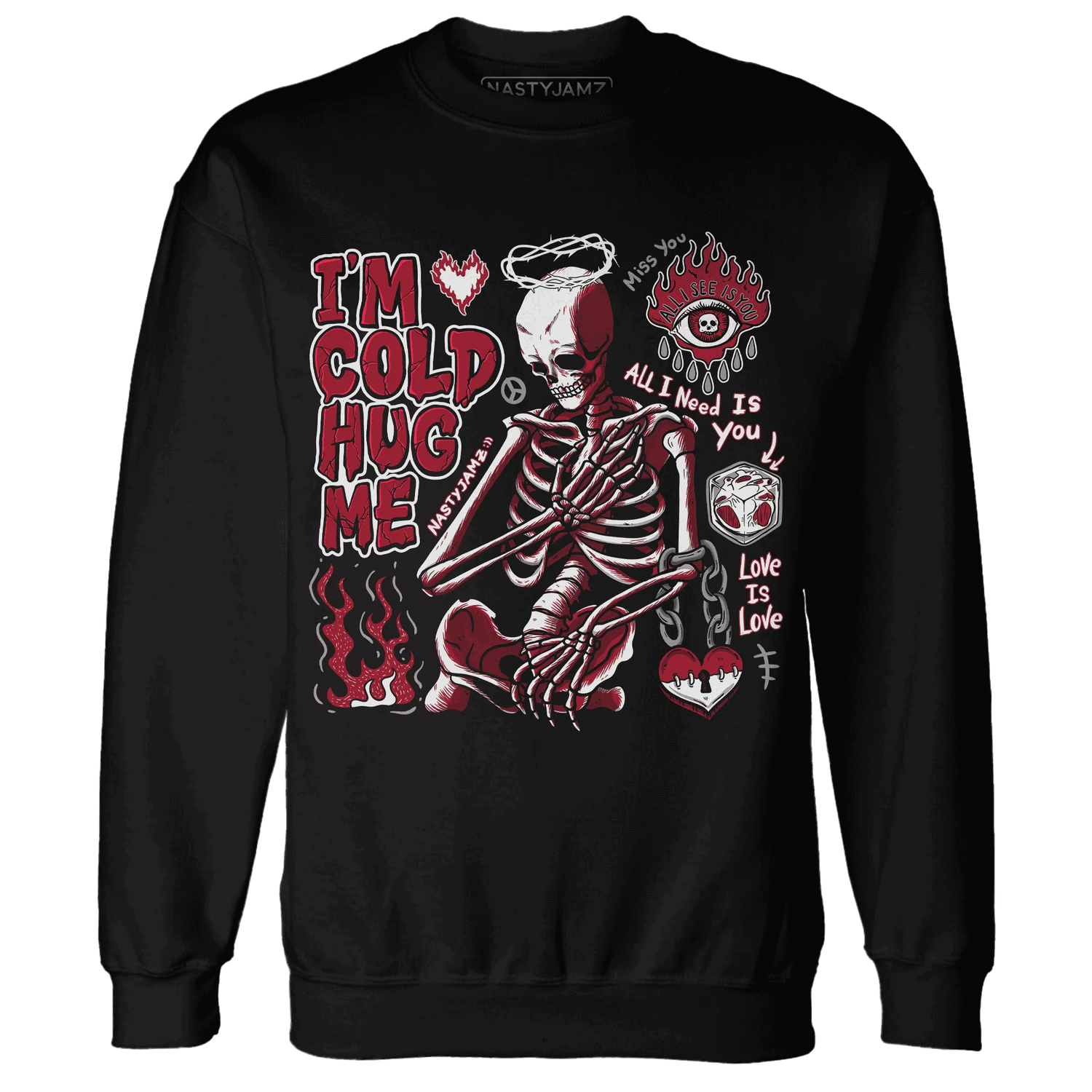 Retro-Red-Taxi-12s-NastyJamz-Sweatshirt-Match-Im-Cold-Hug-Me